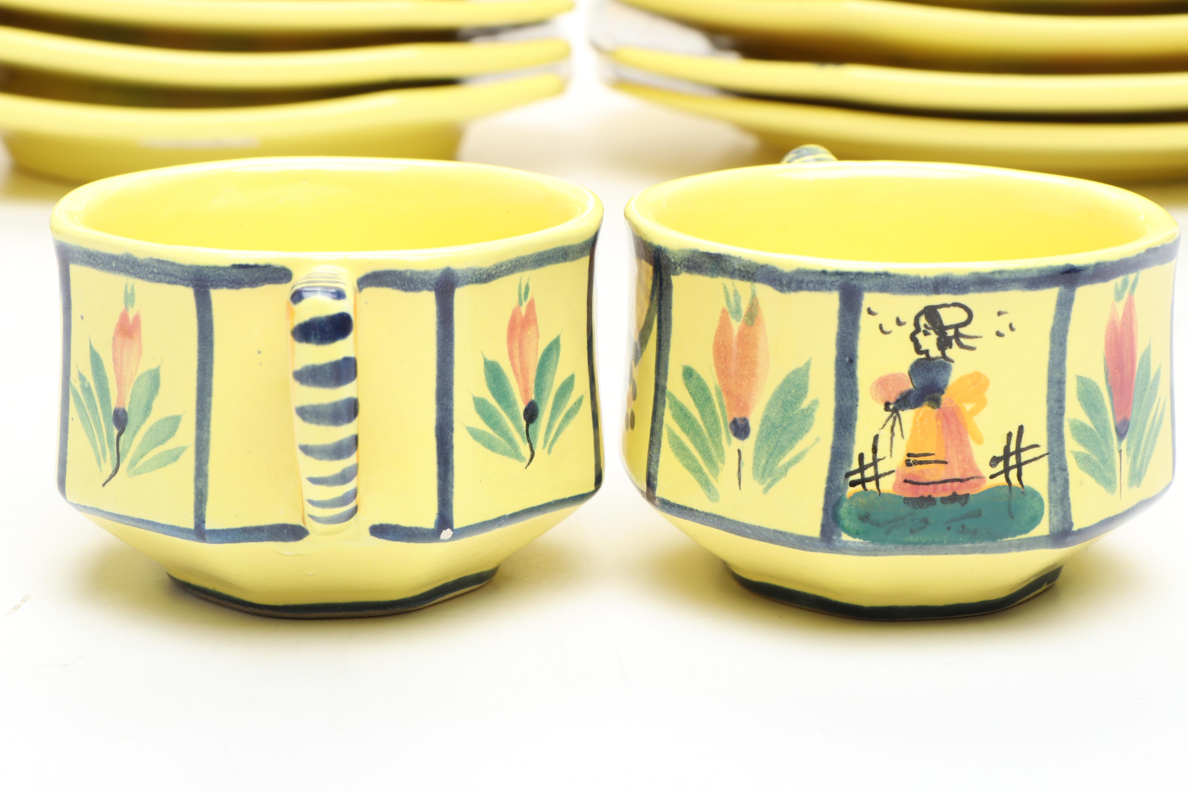 Henriot Quimper French Faience "Soleil Yellow" Dinnerware