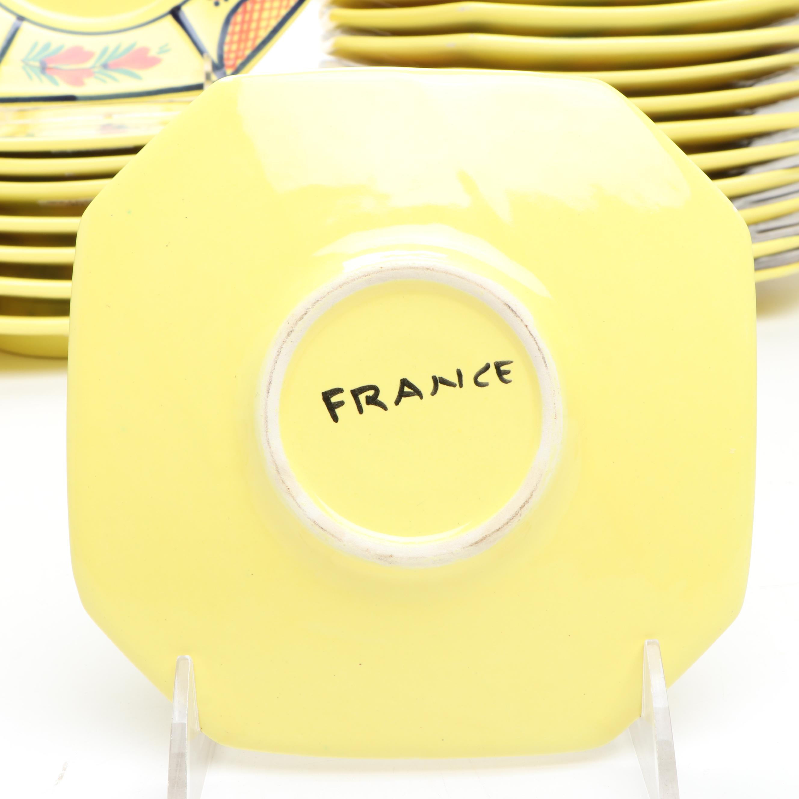 Henriot Quimper French Faience "Soleil Yellow" Dinnerware