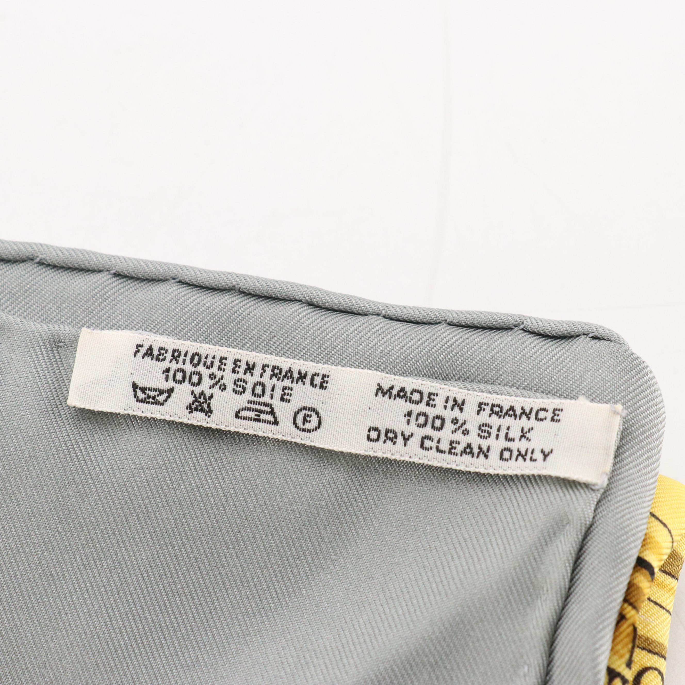 Hermès "Les Voitures à Transformation" Scarf 90 in Silk Twill