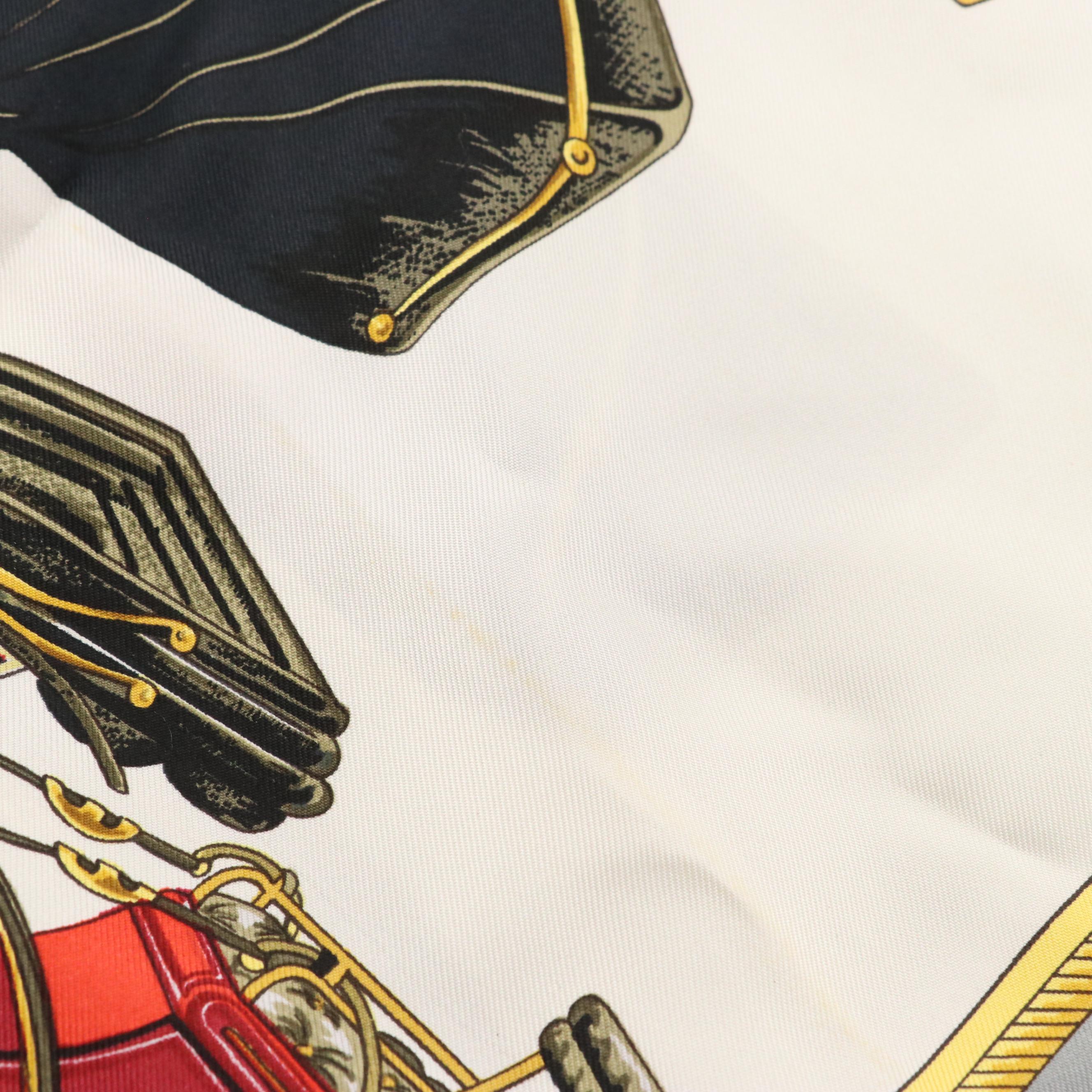 Hermès "Les Voitures à Transformation" Scarf 90 in Silk Twill