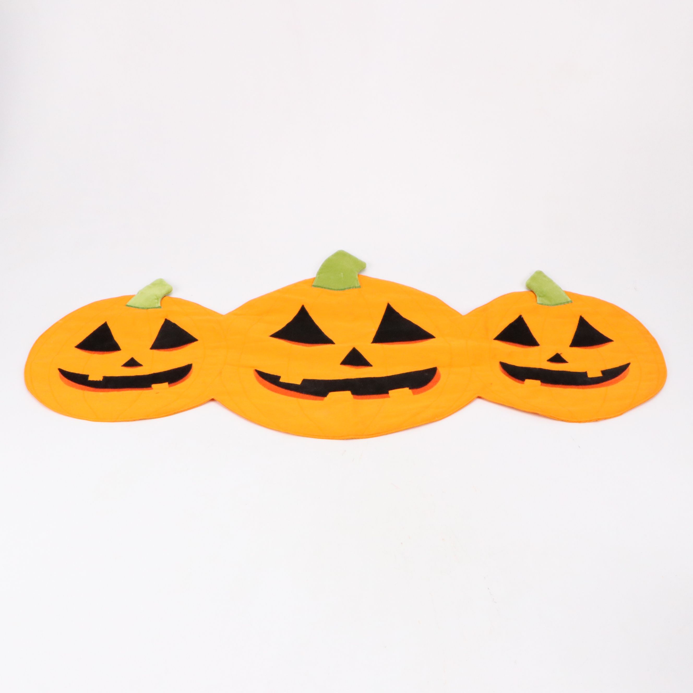 Halloween Plaster Pumpkins, Table Runners, Dishes and Banners