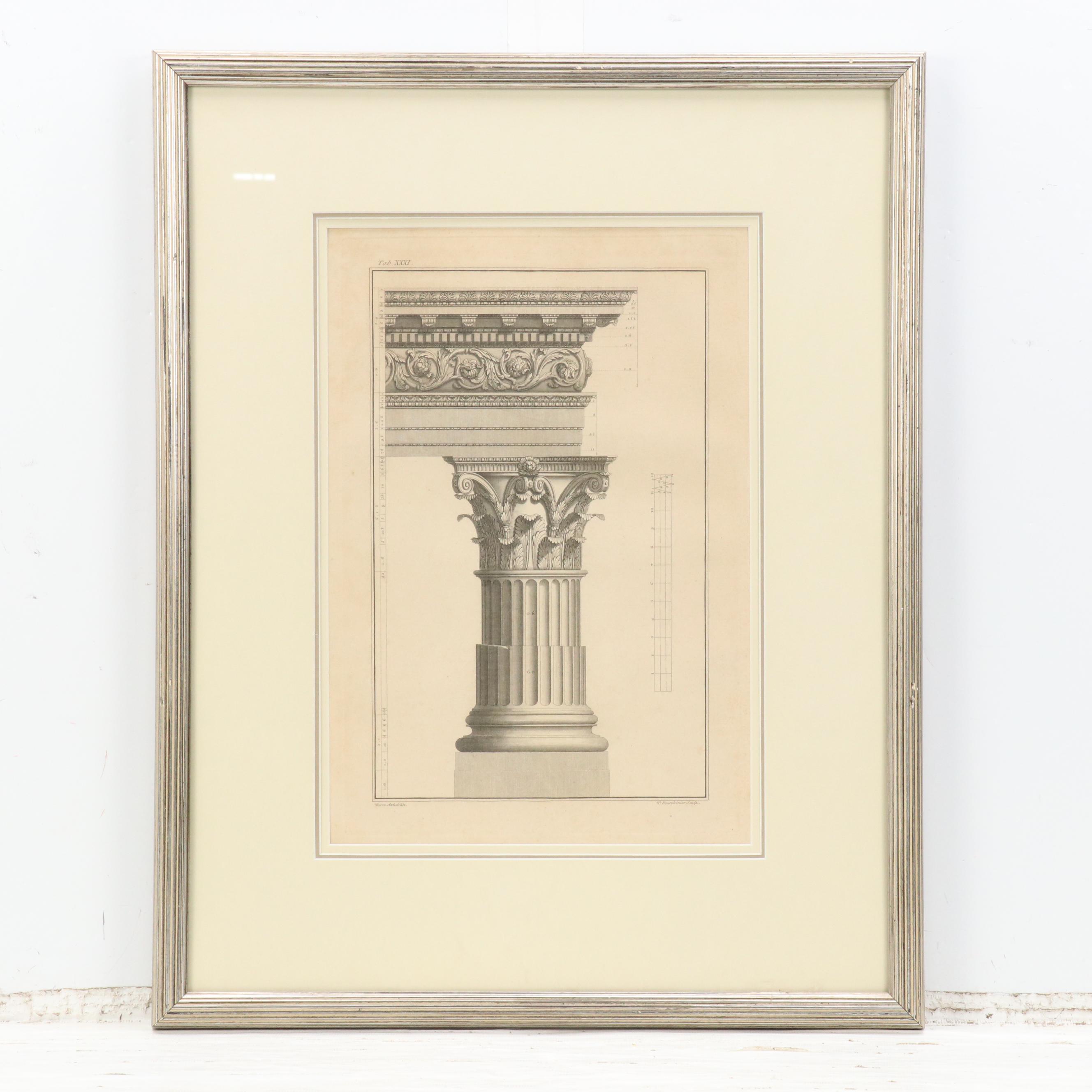 Architectural Engravings After Paul Fourdrinier of Corinthian Columns