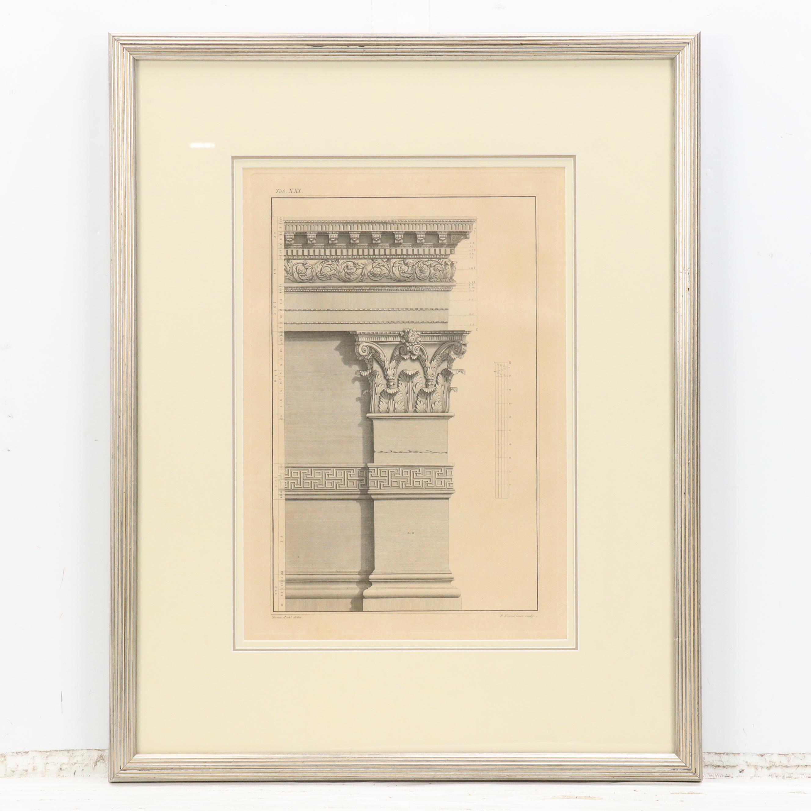 Architectural Engravings After Paul Fourdrinier of Corinthian Columns