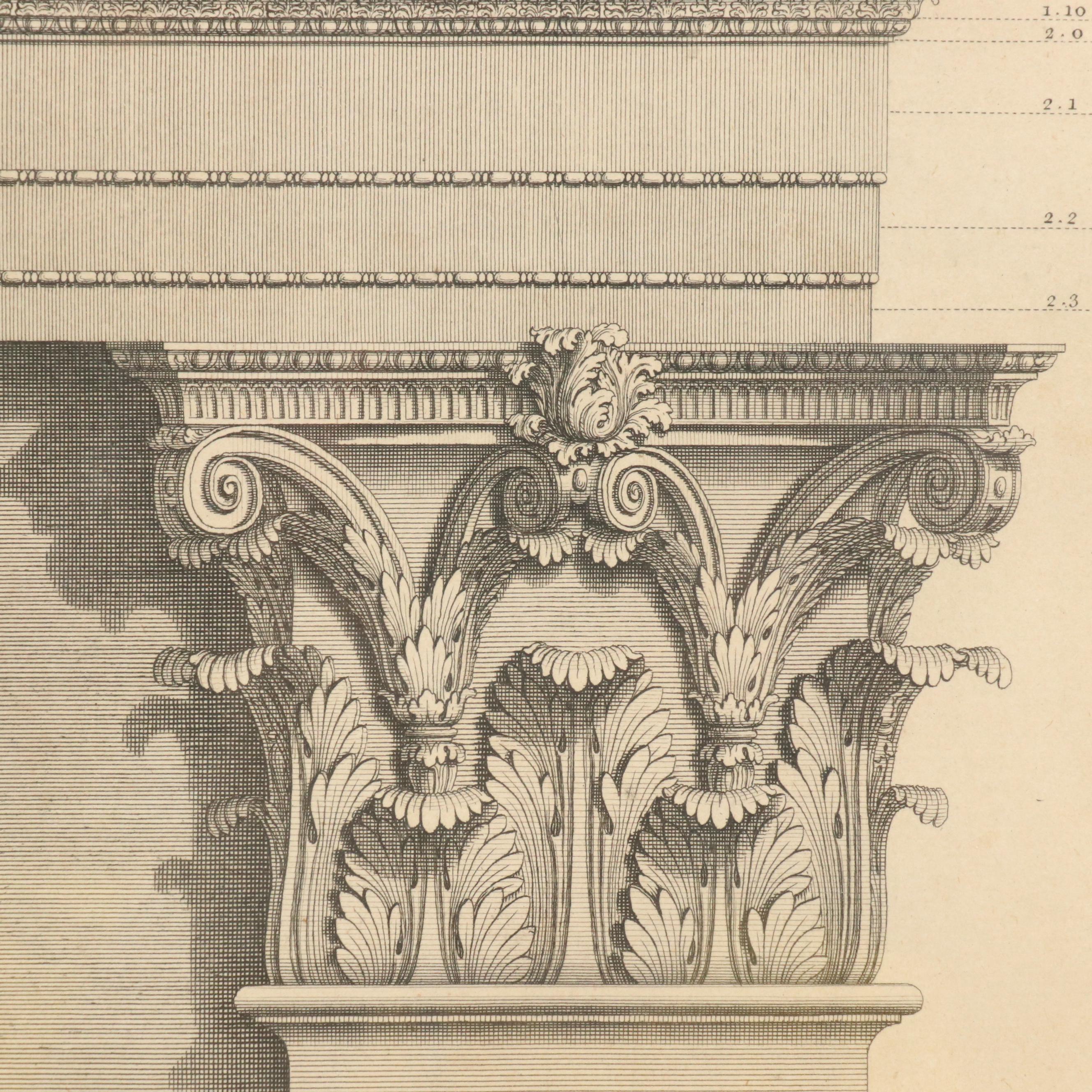 Architectural Engravings After Paul Fourdrinier of Corinthian Columns
