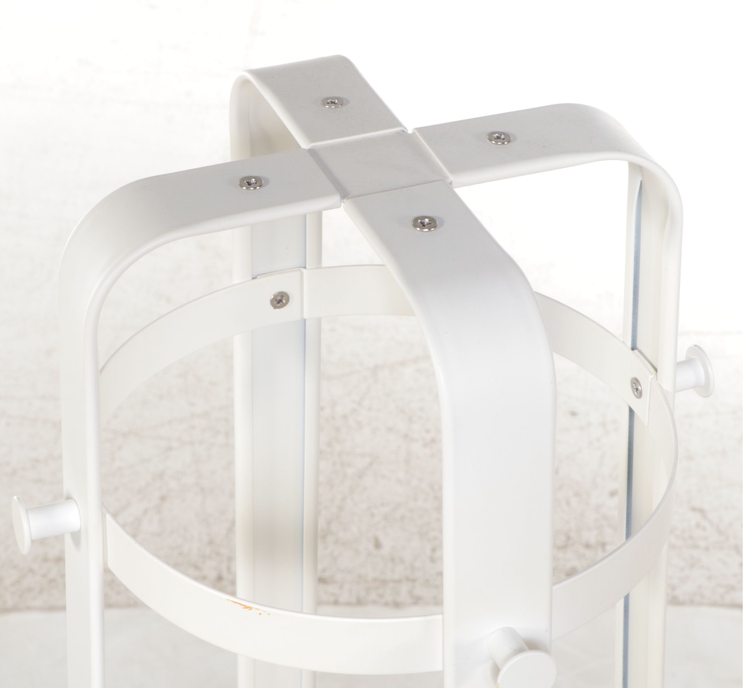 Modern White Powder-Coated Metal Coat Rack