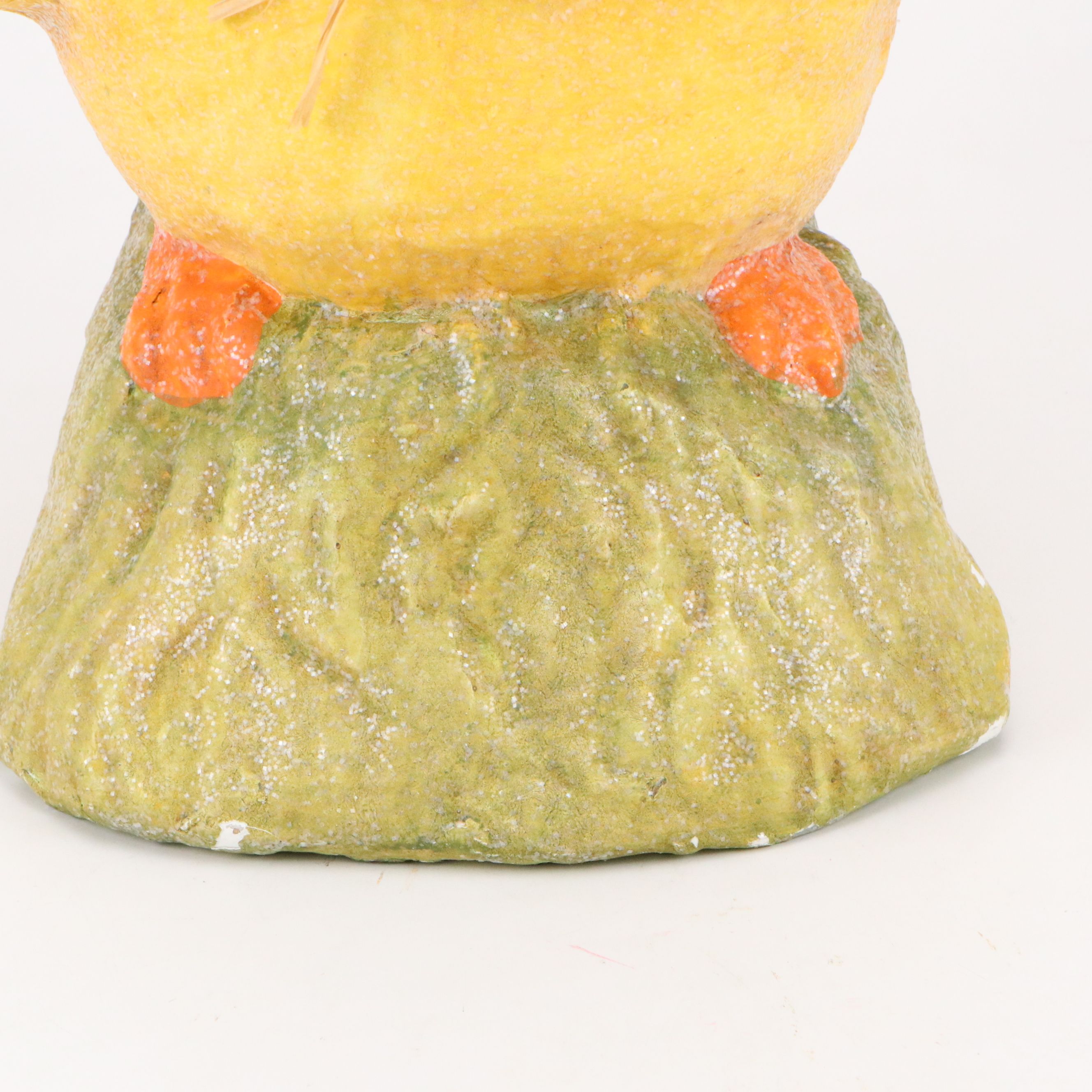 Papier-Mâché Springtime Chick Figurine