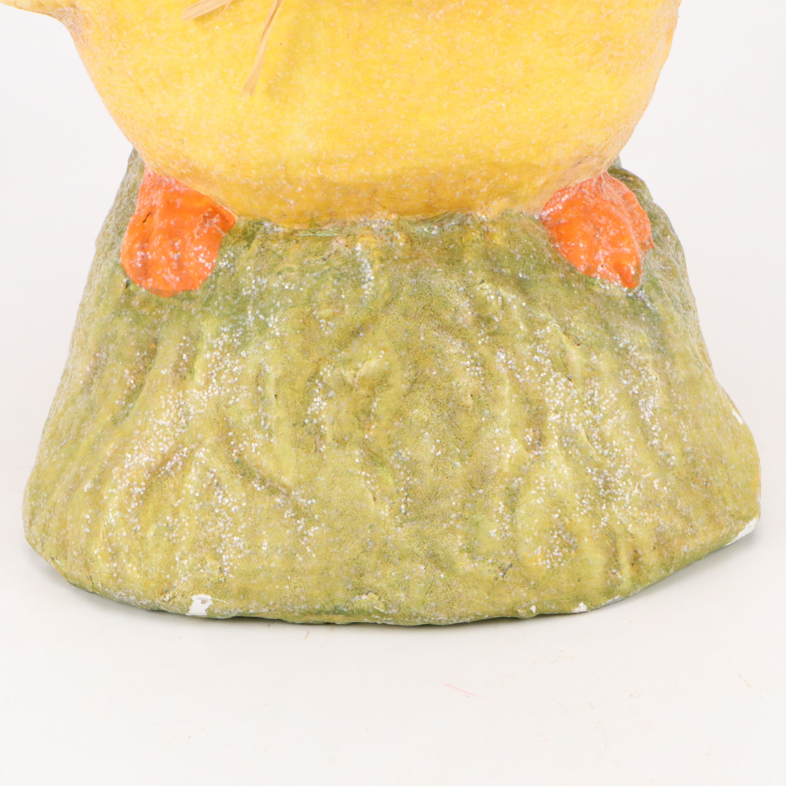 Papier-Mâché Springtime Chick Figurine