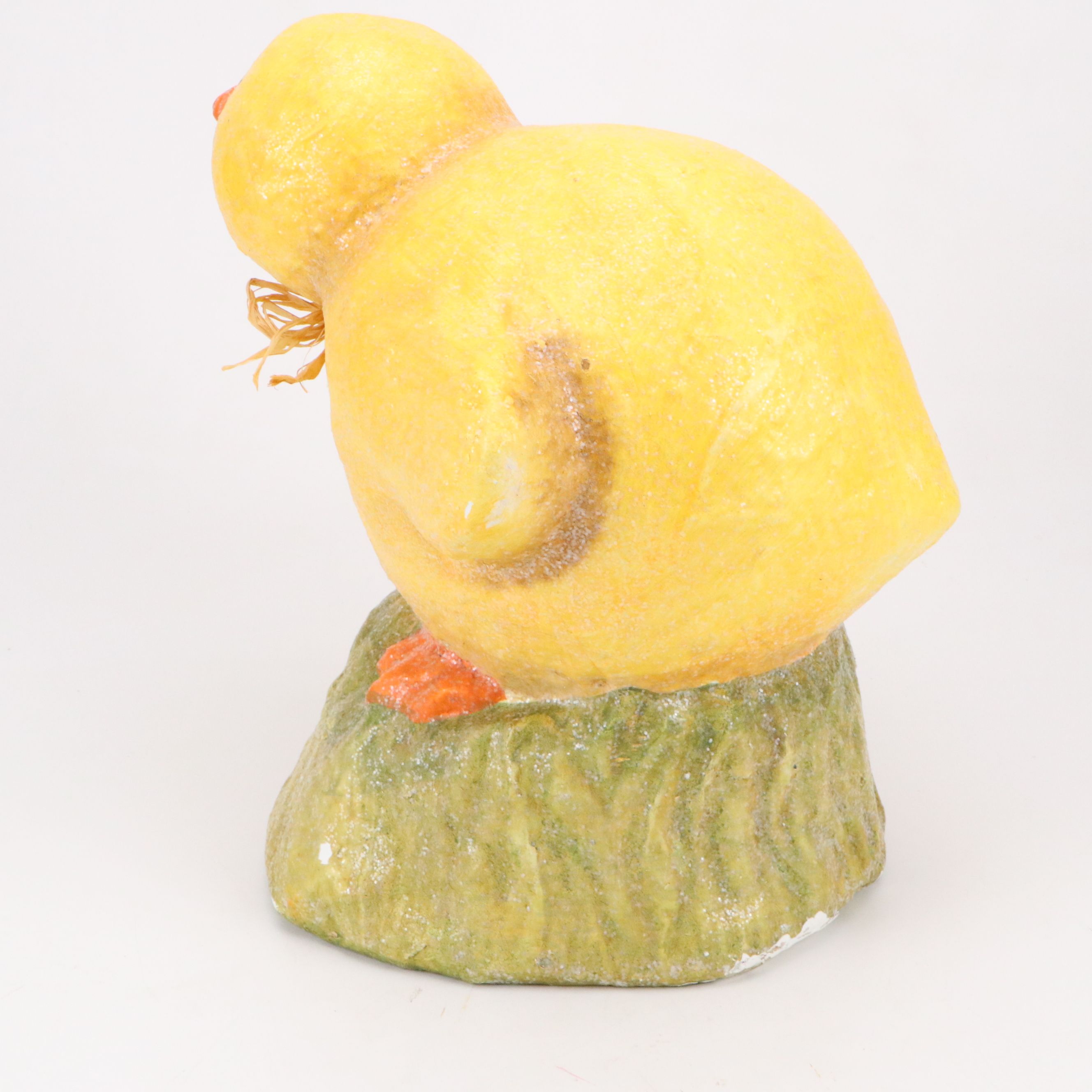 Papier-Mâché Springtime Chick Figurine