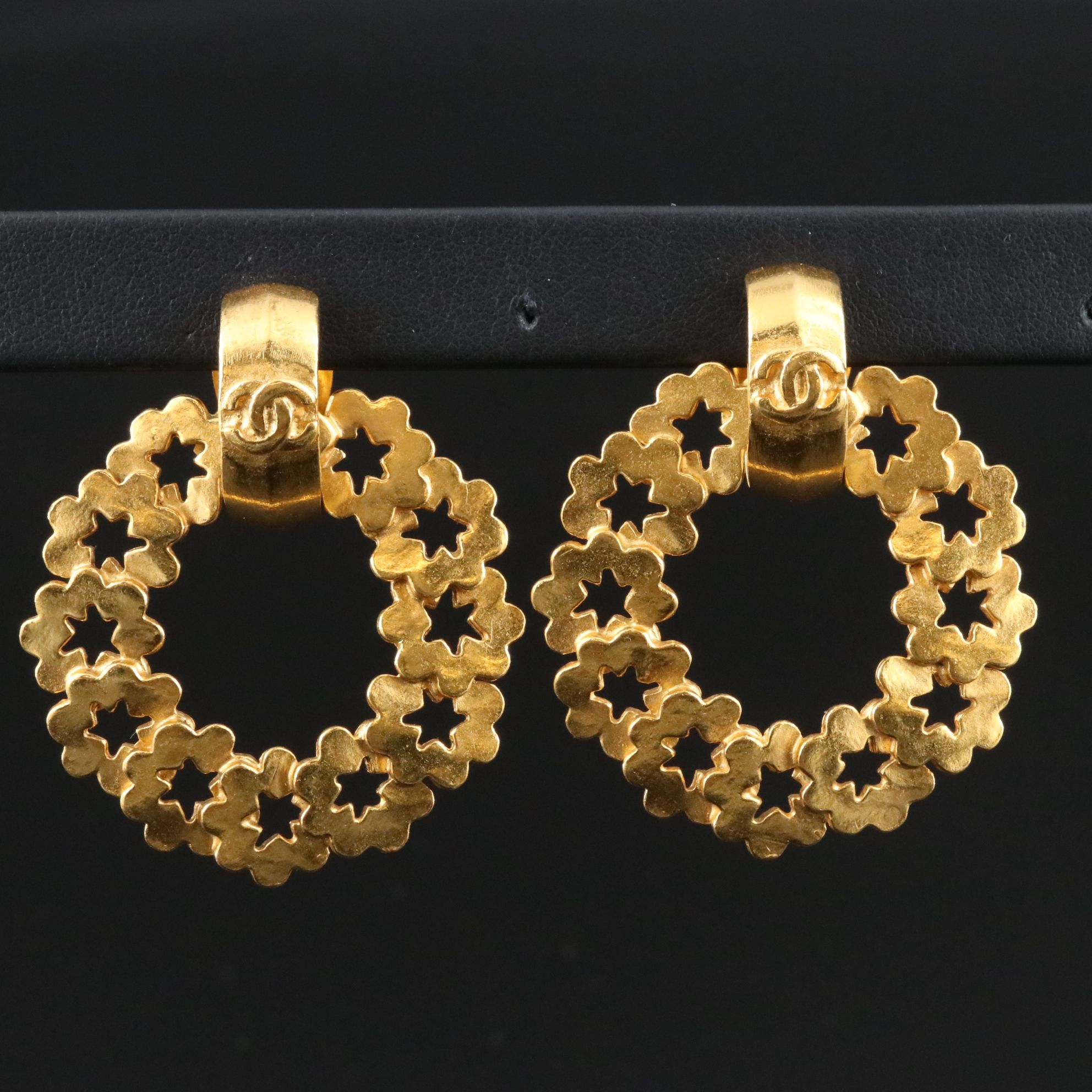Chanel CC Convertible Clip Door Knocker Earrings