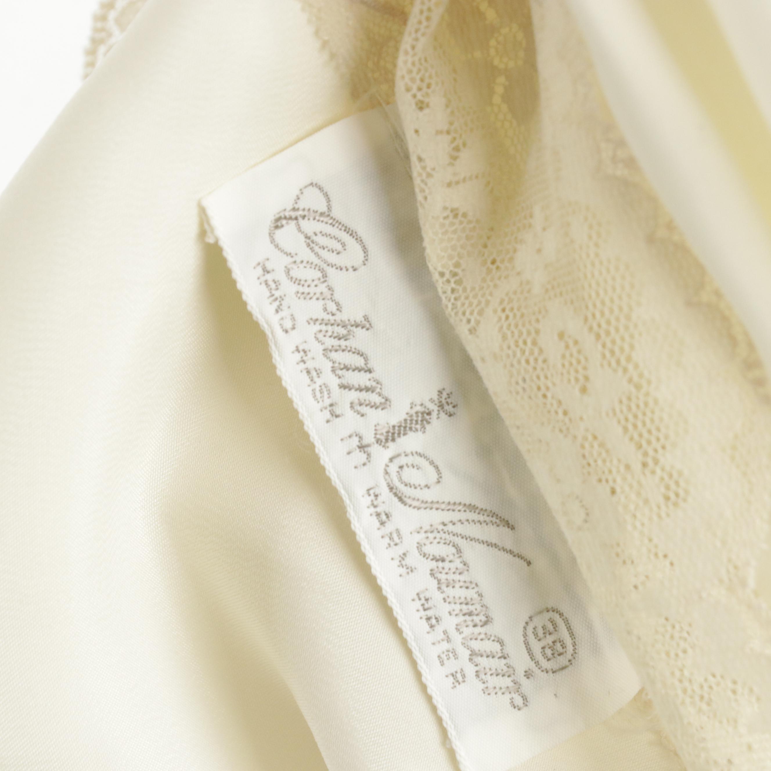 Corhan Noumair and Other Vintage Embroidered Monogram Lace Silk Slip Dresses