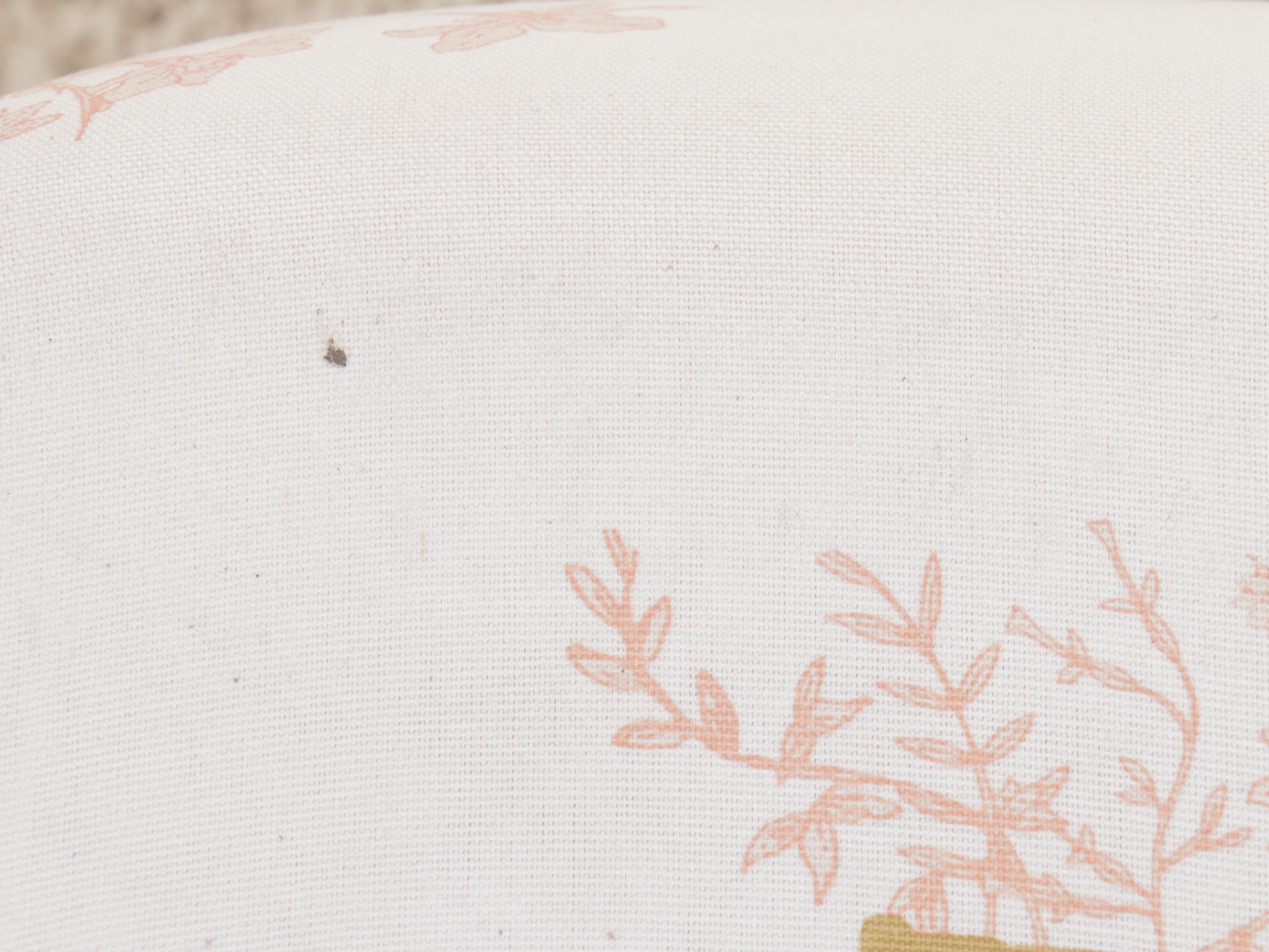 Pair of Skyline Imports Peacock Motif Upholstered Ottomans, 2018