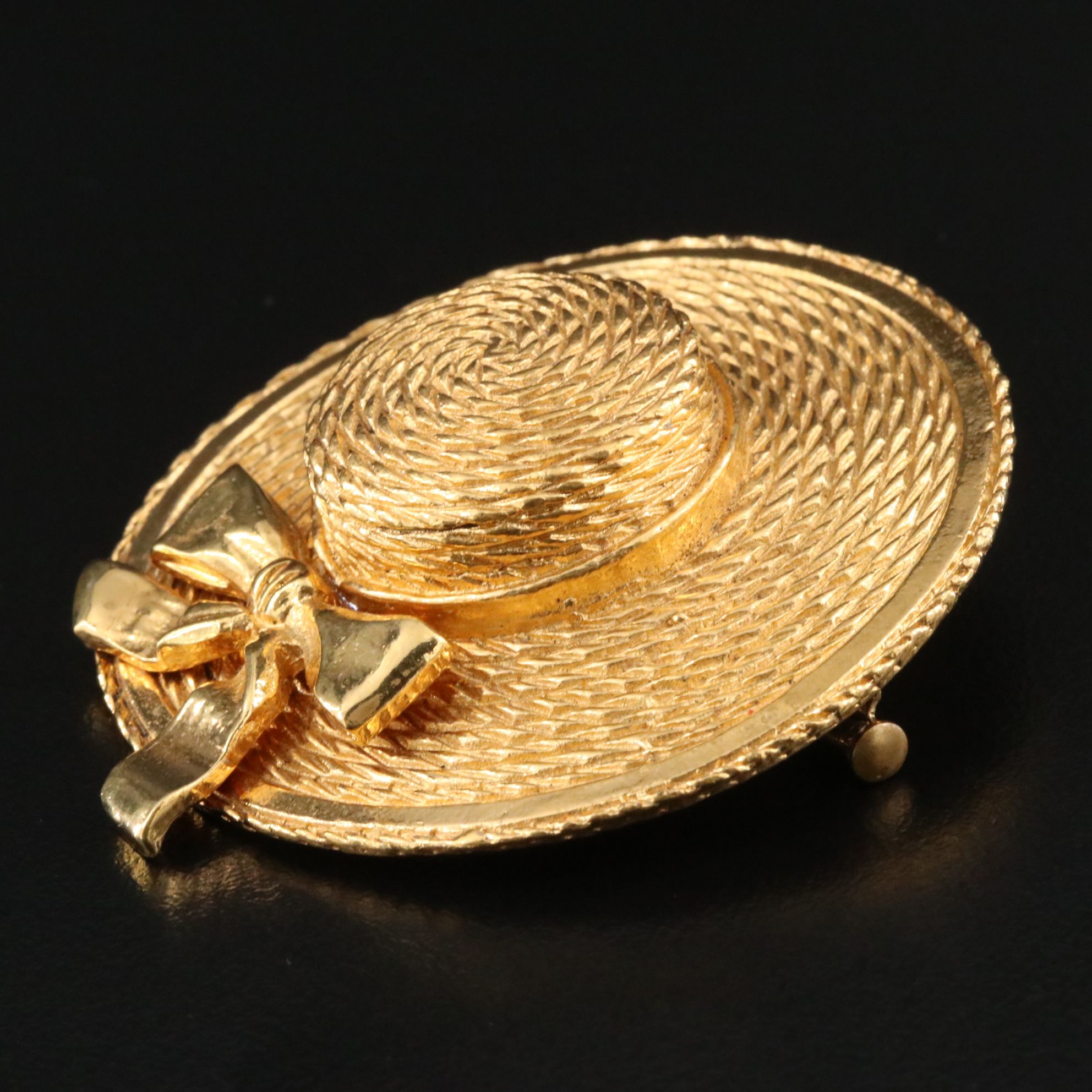 Chanel Straw Hat Brooch Vintage