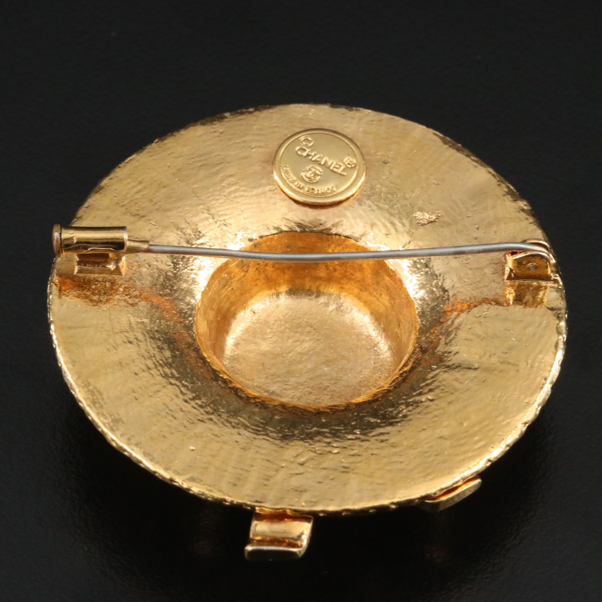 Chanel Straw Hat Brooch Vintage