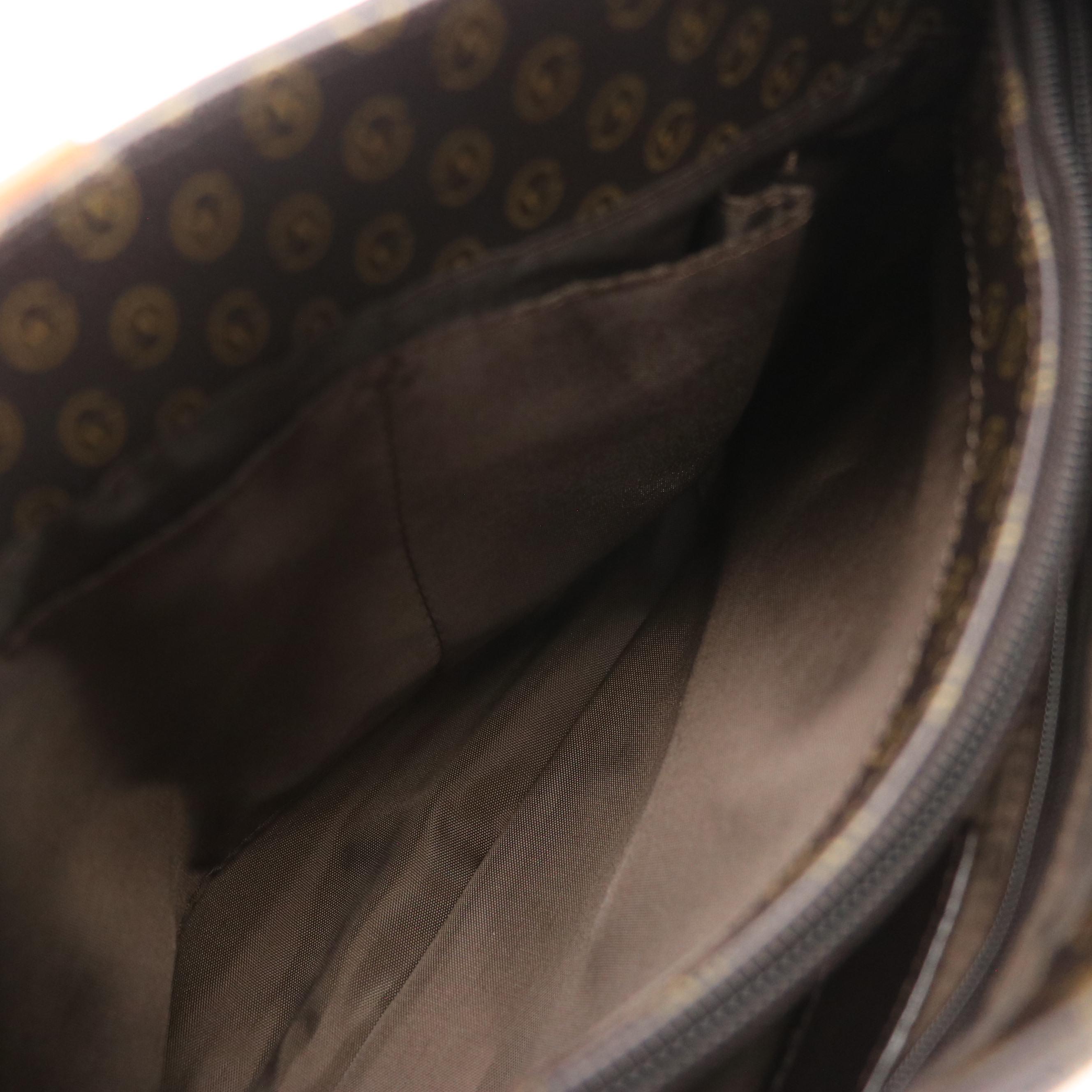 Gianni Valentino Shoulder Bag in Dark Brown Monogram Canvas and Leather Trim