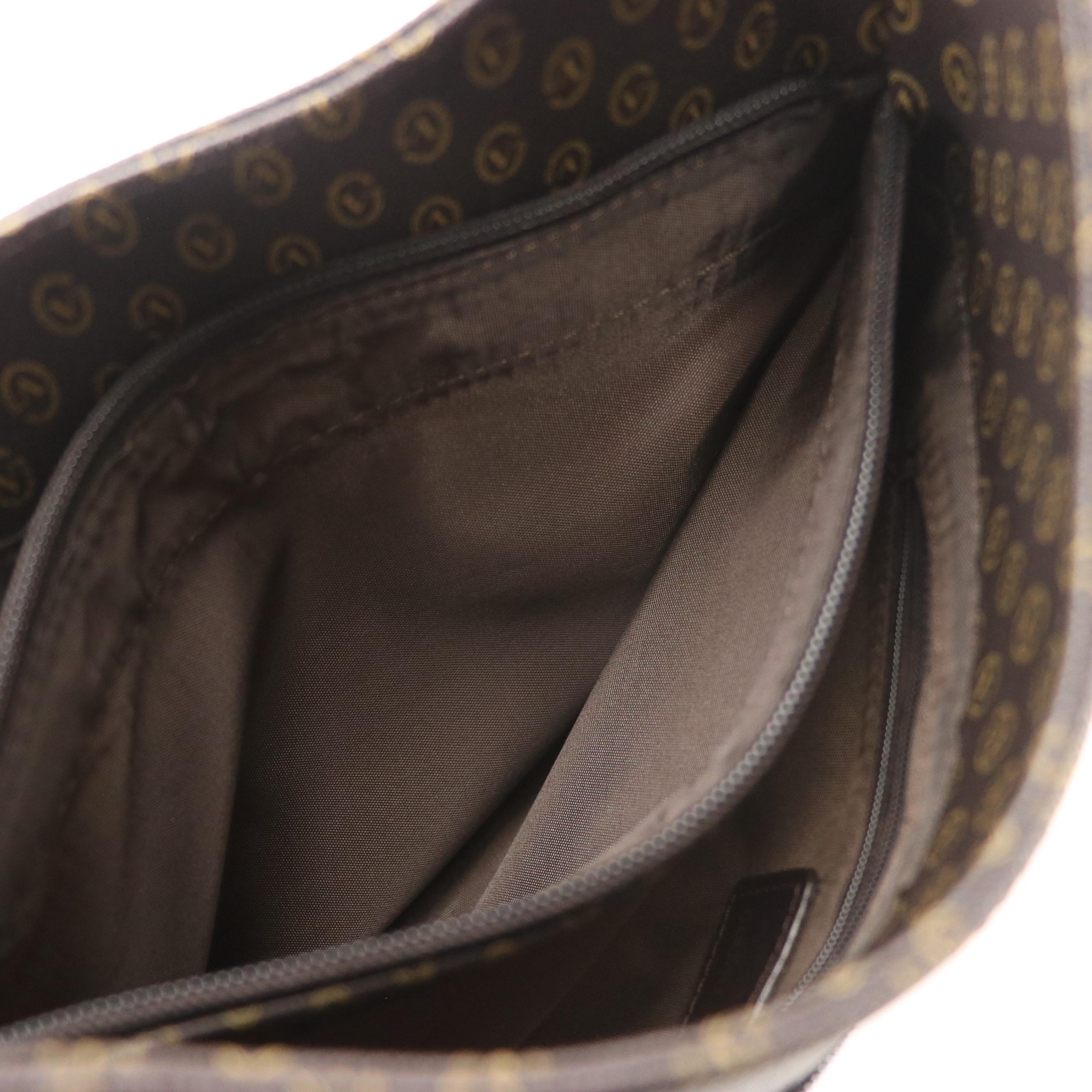 Gianni Valentino Shoulder Bag in Dark Brown Monogram Canvas and Leather Trim