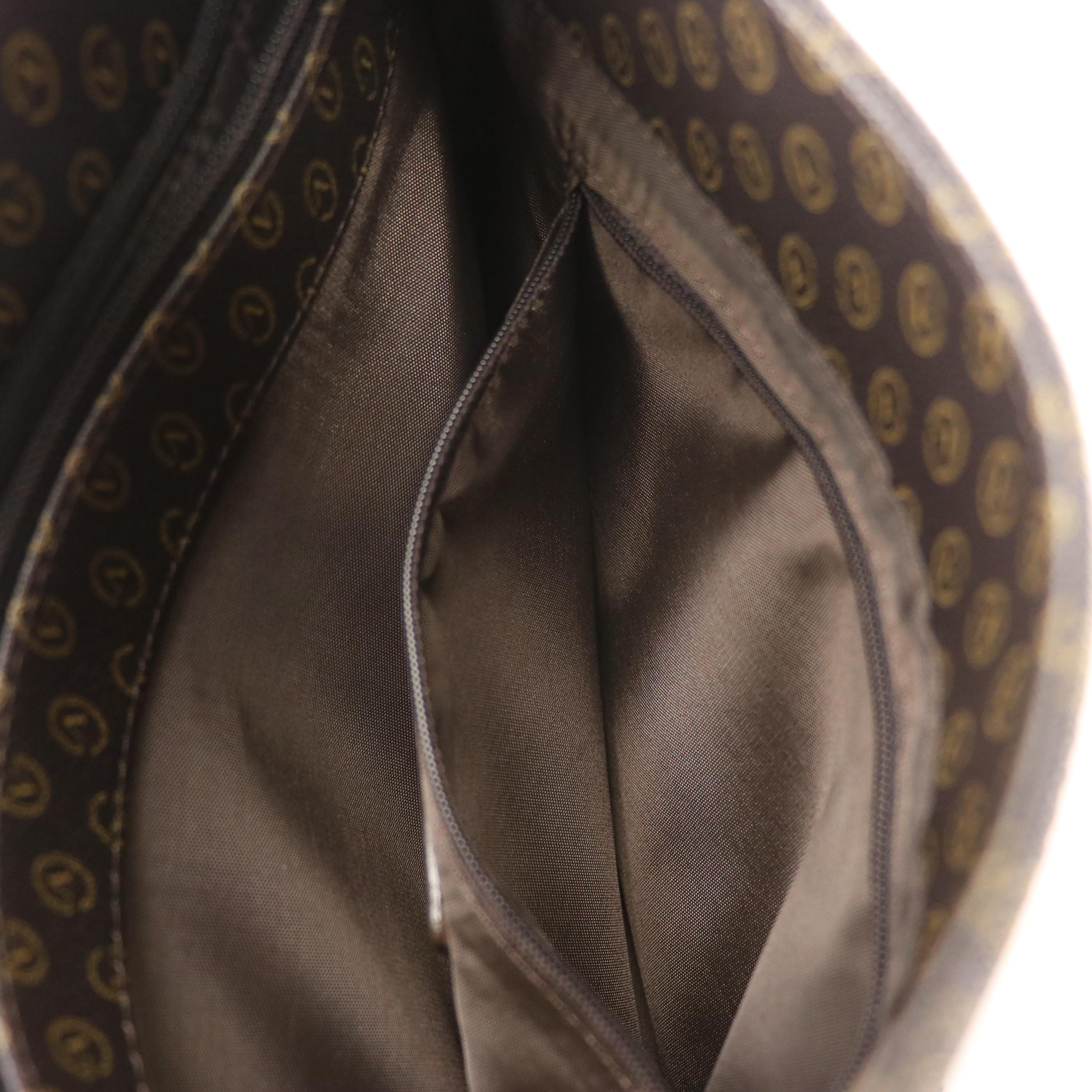 Gianni Valentino Shoulder Bag in Dark Brown Monogram Canvas and Leather Trim