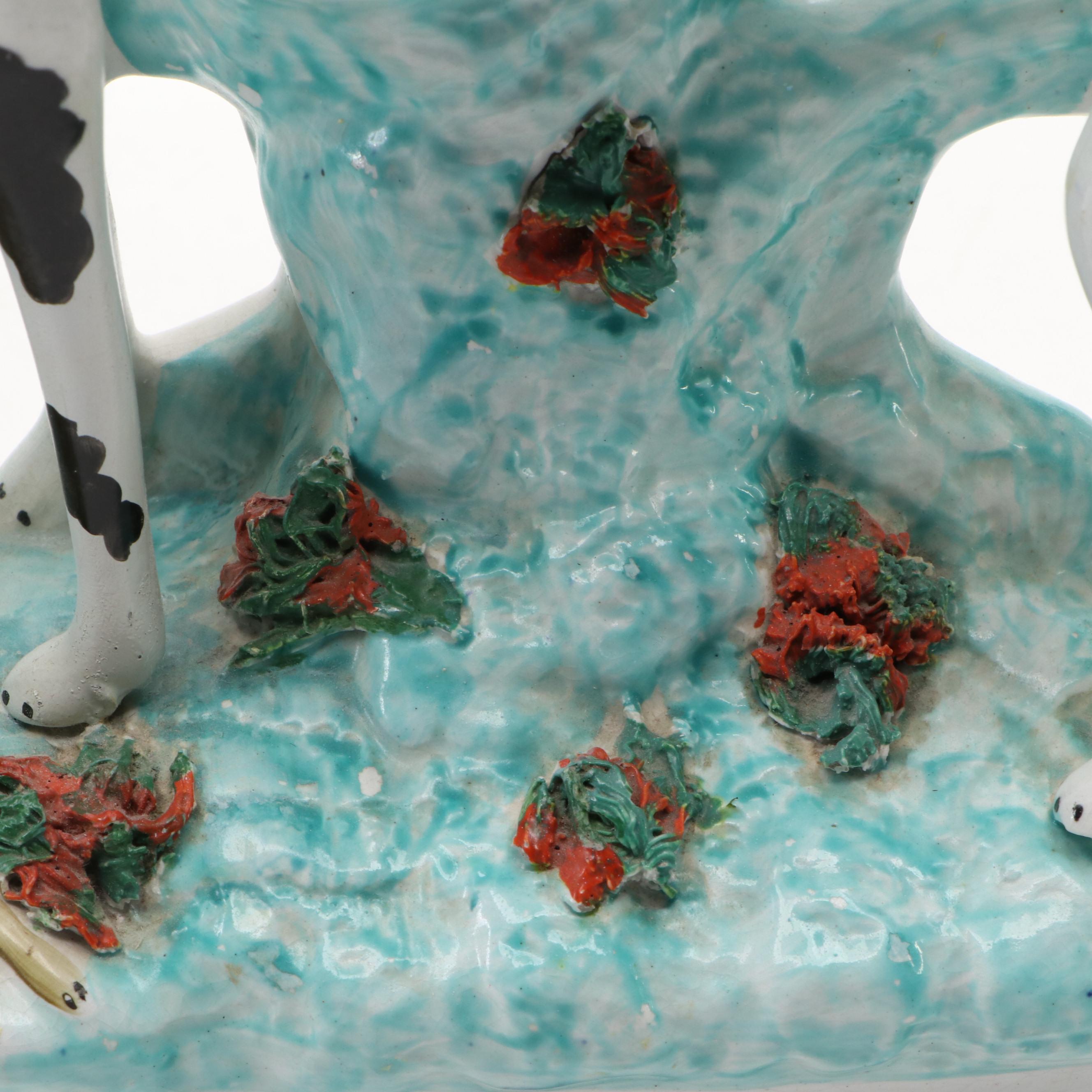 Pair of Staffordshire Disraeli Curl Greyhounds, Mid to Late 19th Century