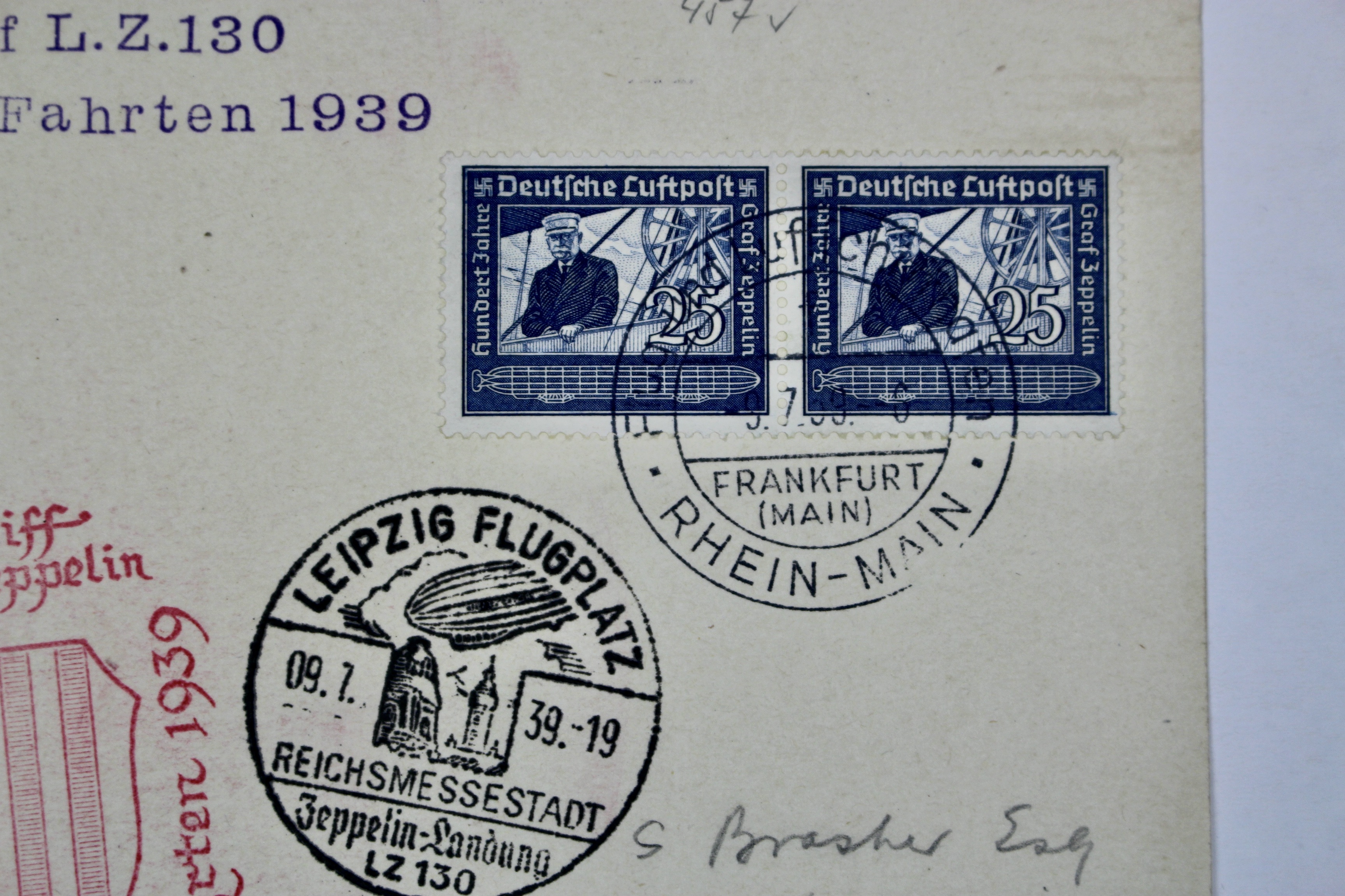 1939 Graf Zeppelin Postcard, Germany to England