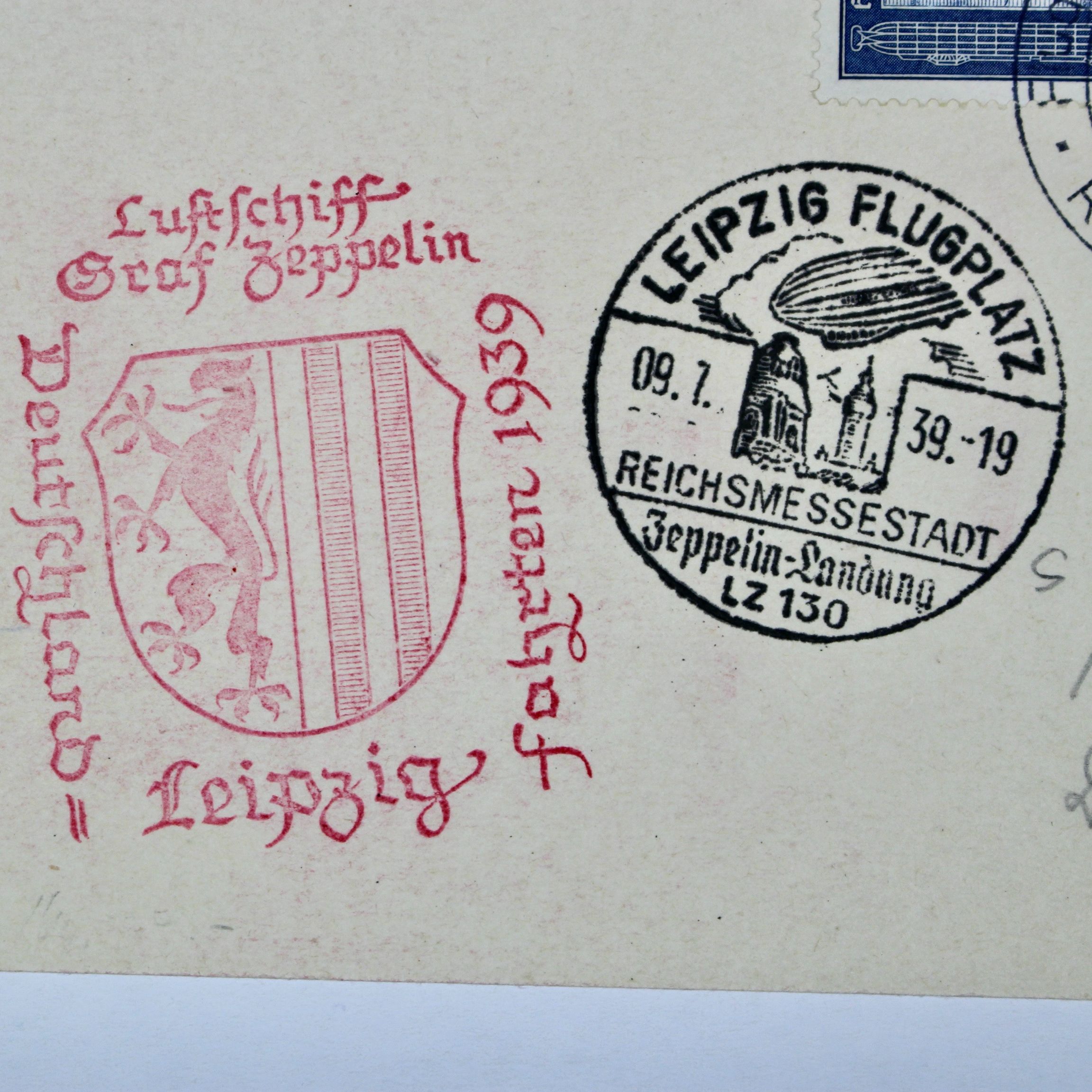 1939 Graf Zeppelin Postcard, Germany to England