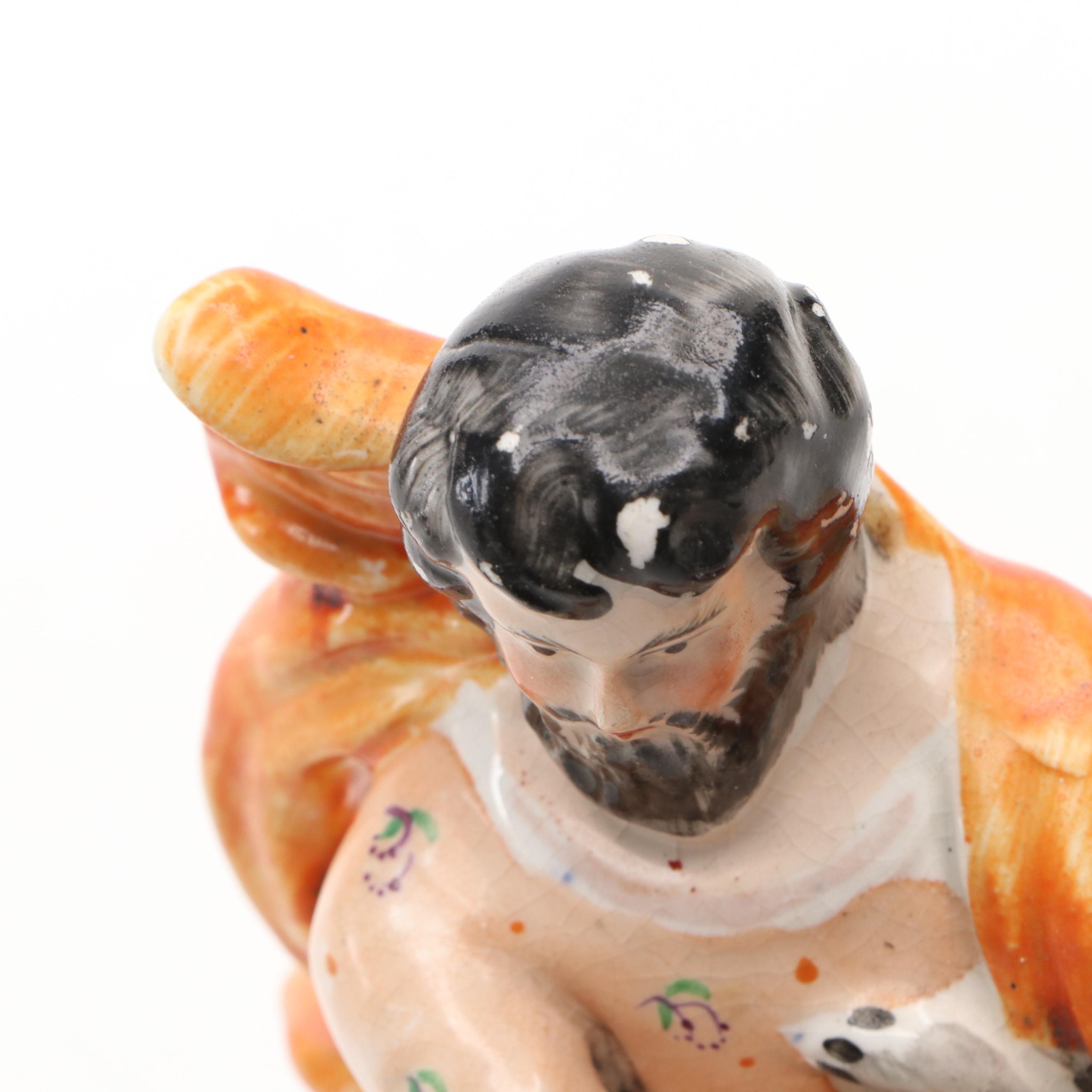 Staffordshire Samson and Lion Figurines, Mid to Late 19th Century