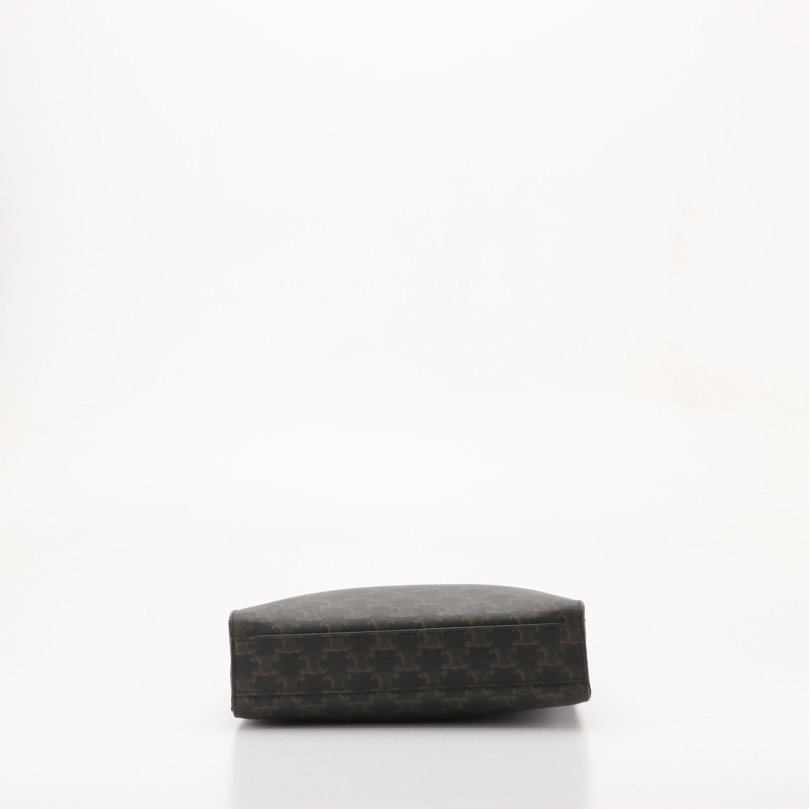 Celine Vertical Two-Way Tote in Jumbo Triomphe Canvas and Leather