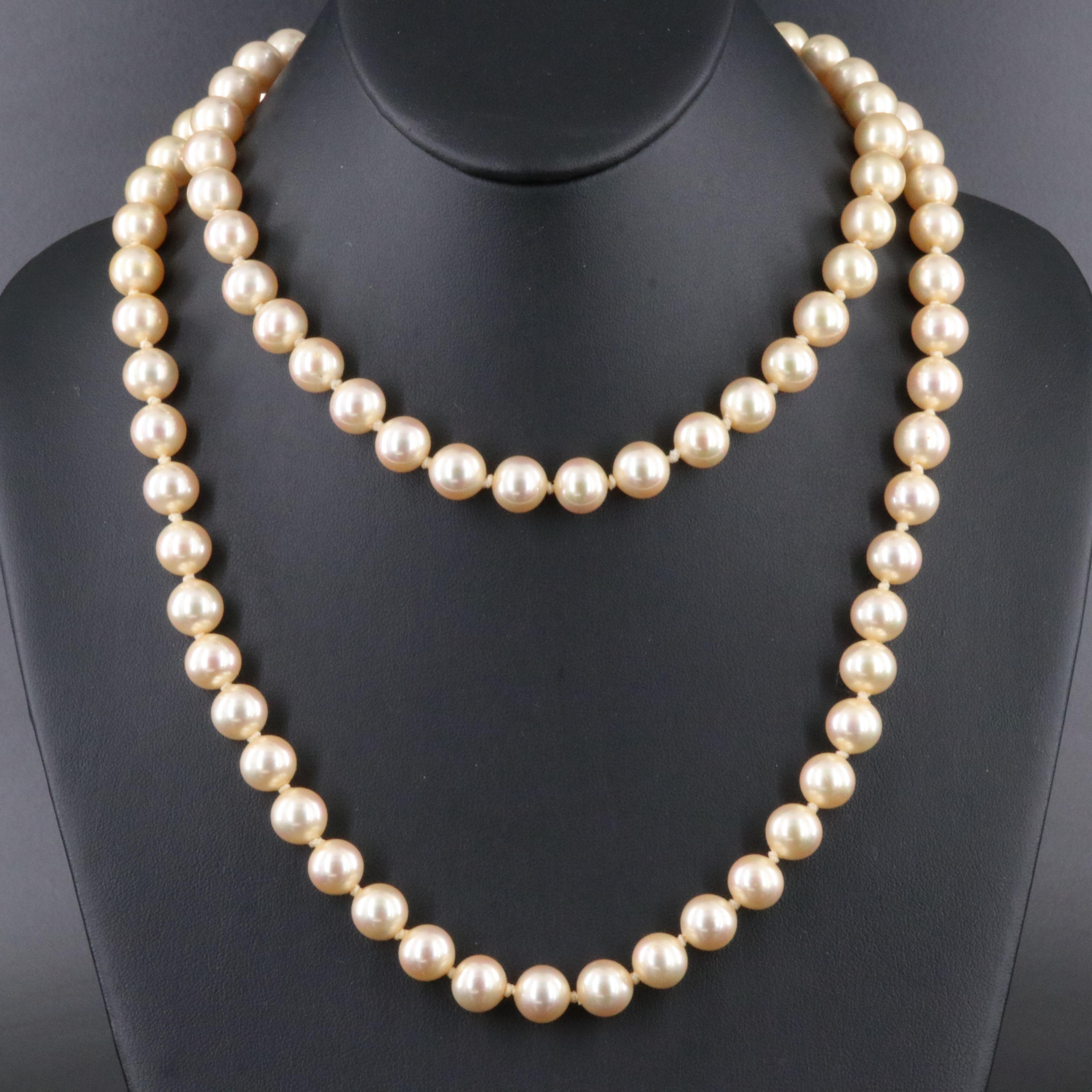 Vintage Faux Pearl Necklace with 14K Clasp