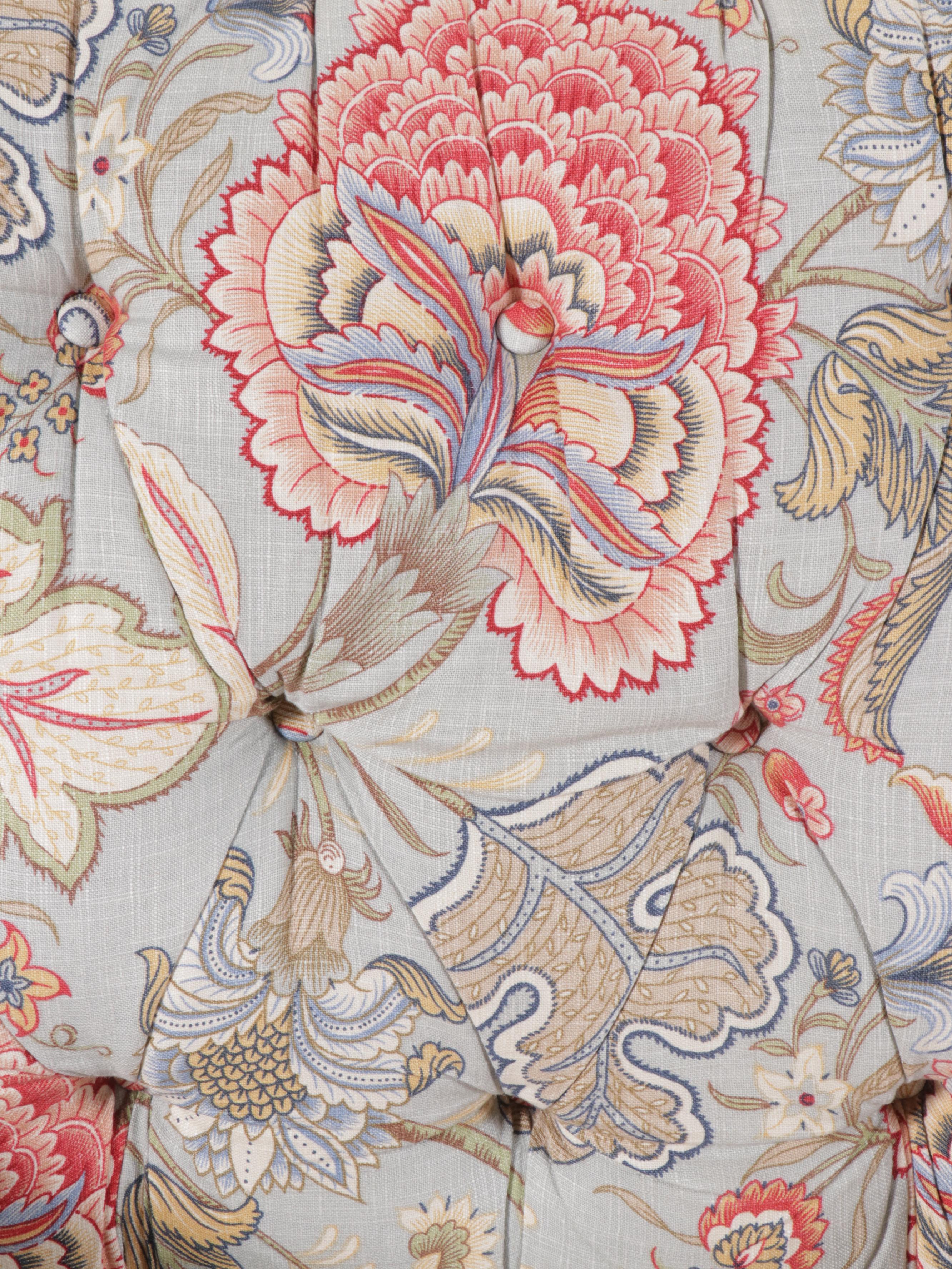 Pier 1 Contemporary Tufted Floral Upholstered Armchair with Nailhead Trim