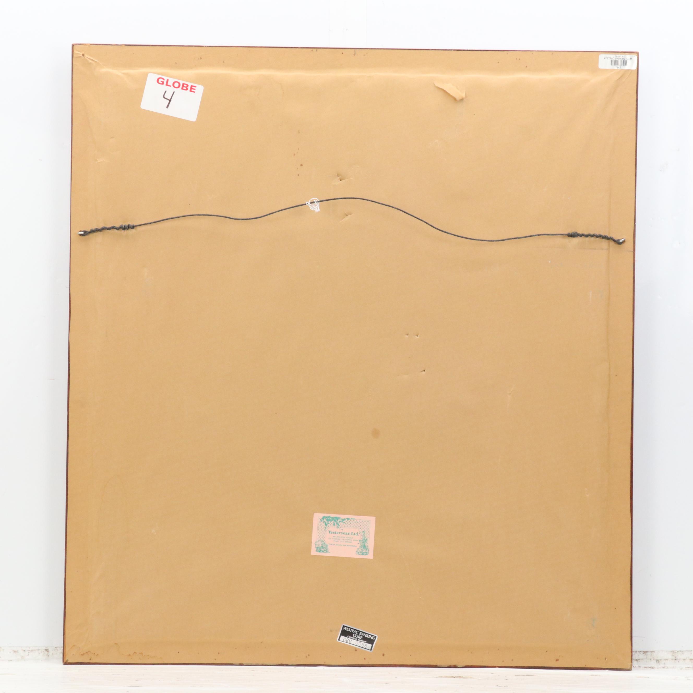 Hand-Colored Map Engraving "Southern Hemisphere," 1816