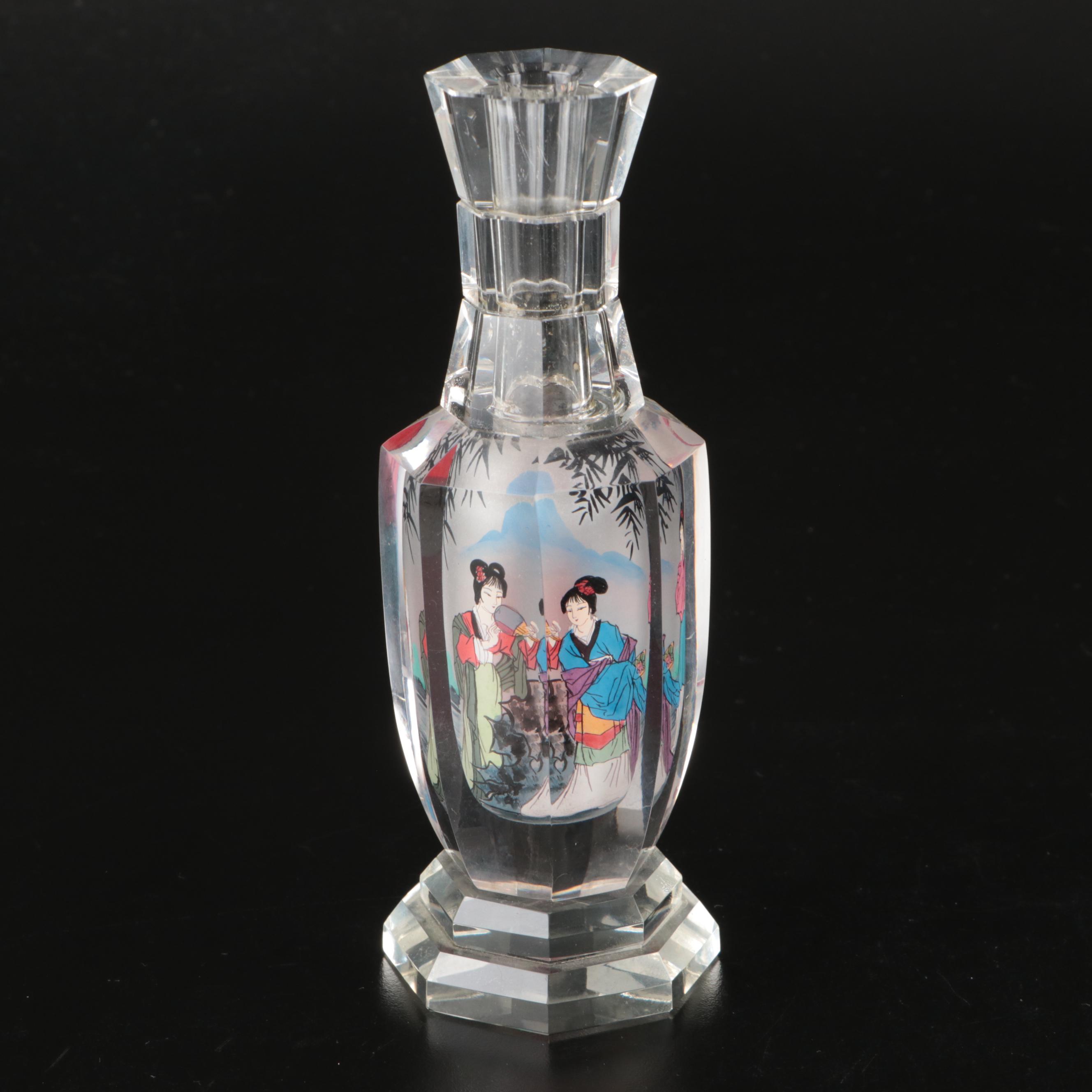 Chinese Glass Snuff Bottles and Crystal Bud Vase