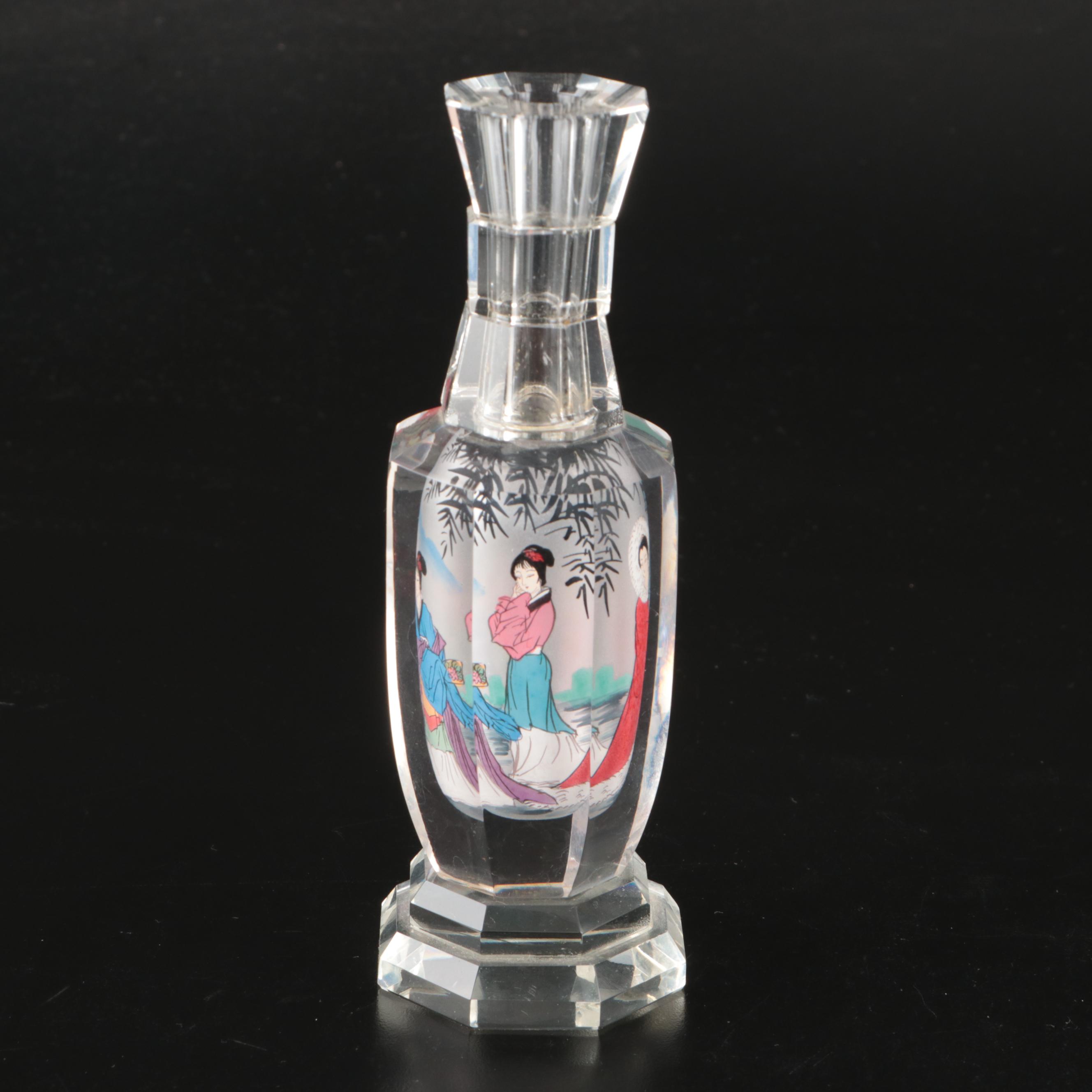 Chinese Glass Snuff Bottles and Crystal Bud Vase