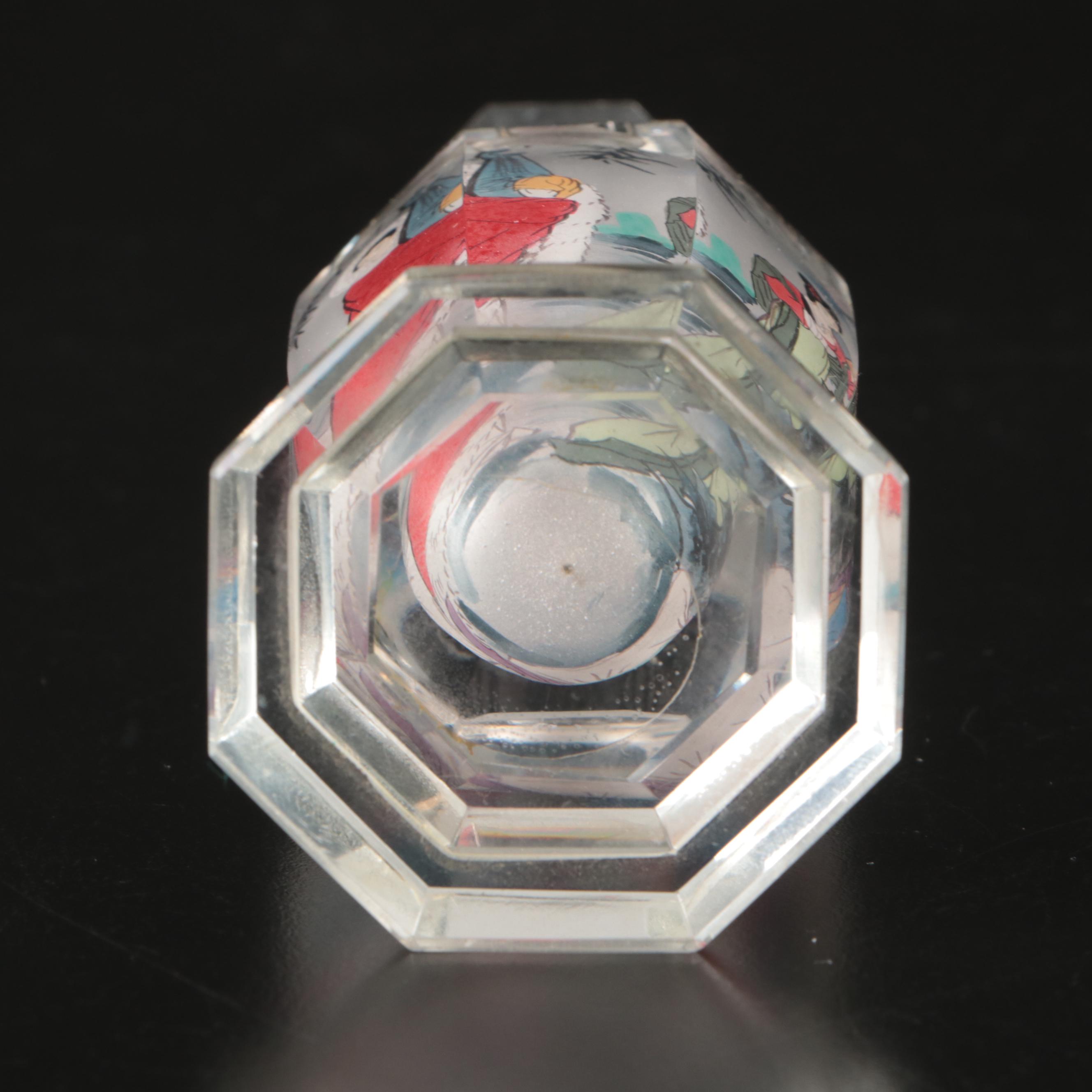 Chinese Glass Snuff Bottles and Crystal Bud Vase