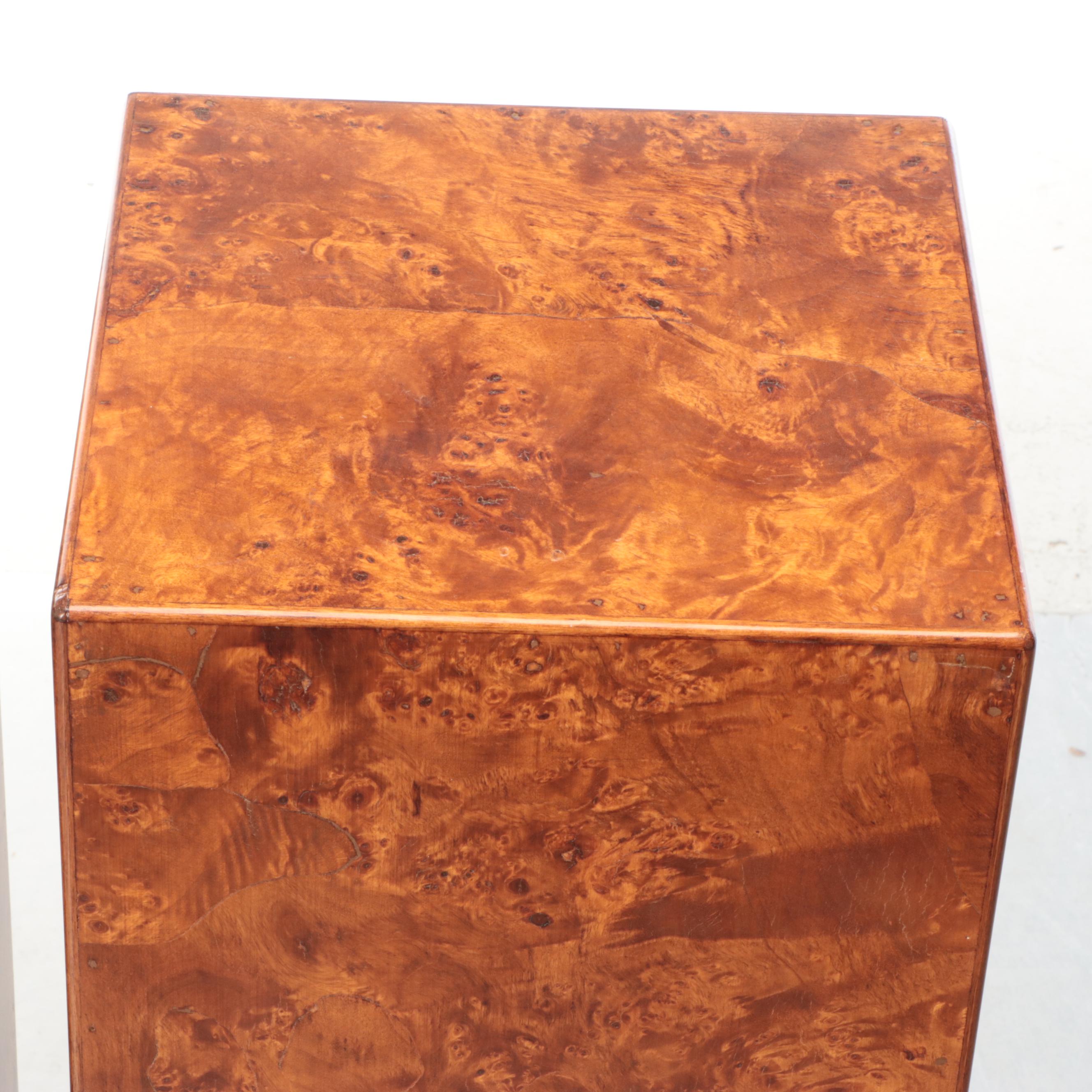 Pair of Decorative Crafts Italian Modern Style Burl Pedestals