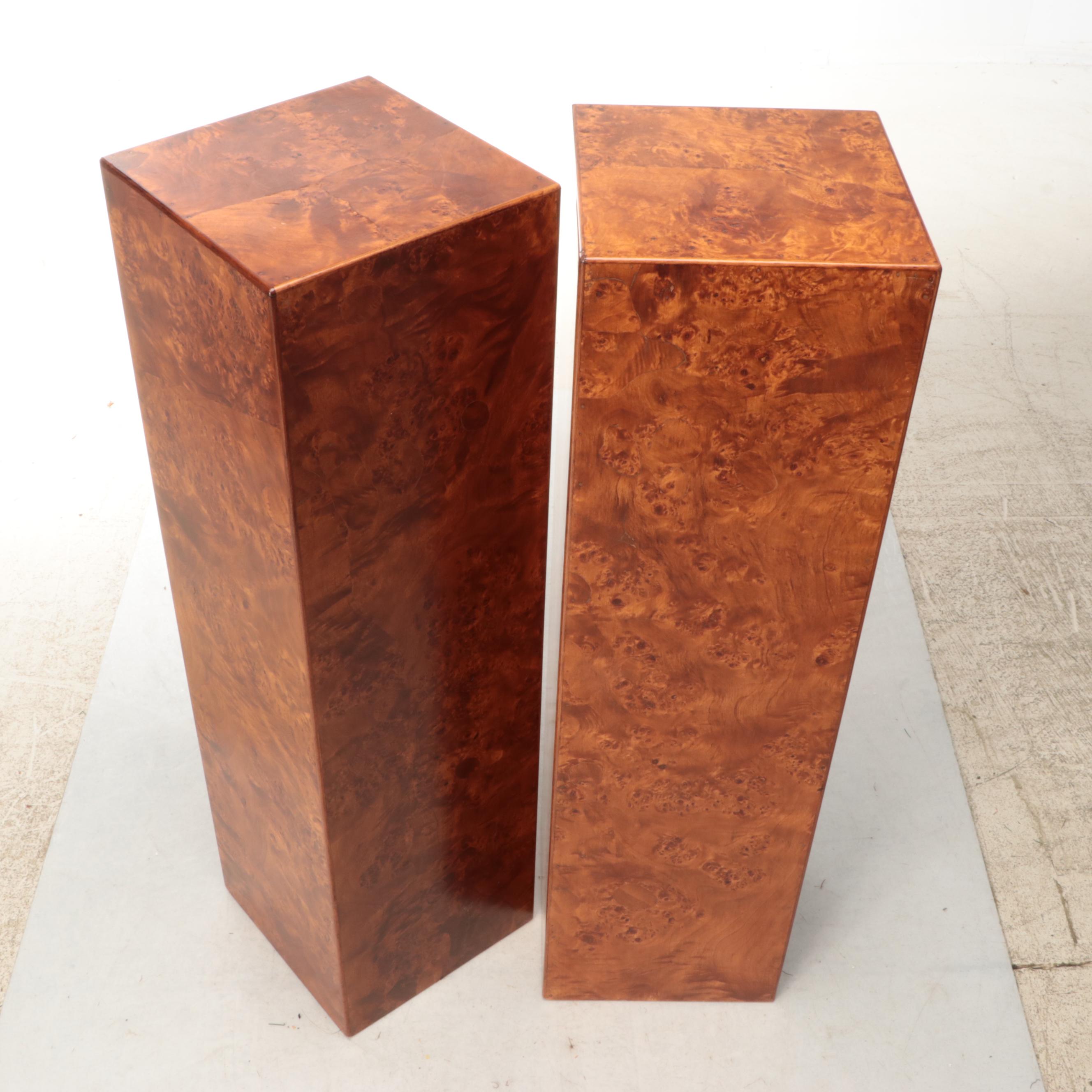 Pair of Decorative Crafts Italian Modern Style Burl Pedestals