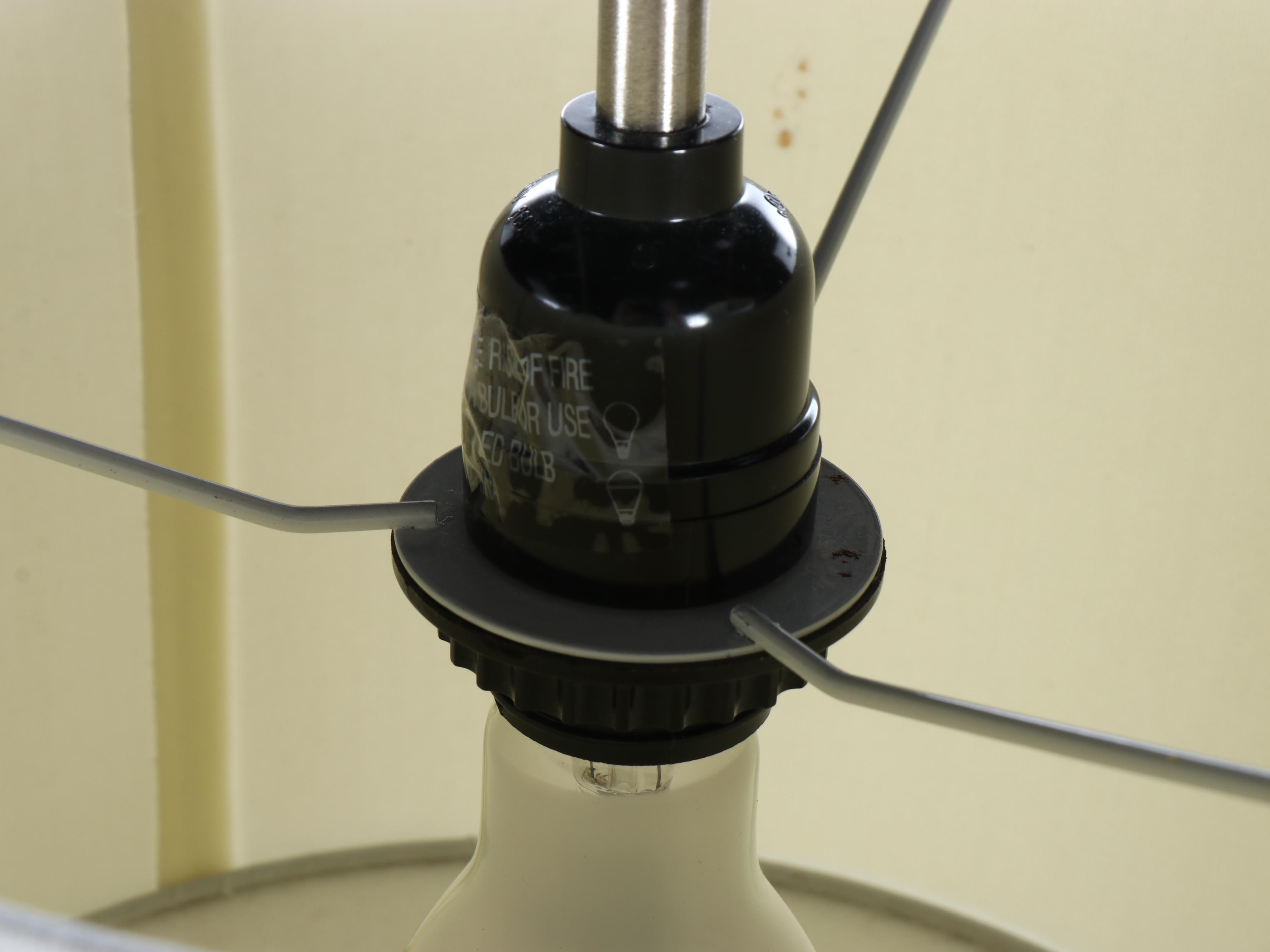 H-Welldone Postmodern Brushed Metal Three Arm Floor Arc Lamp & Drum Shades