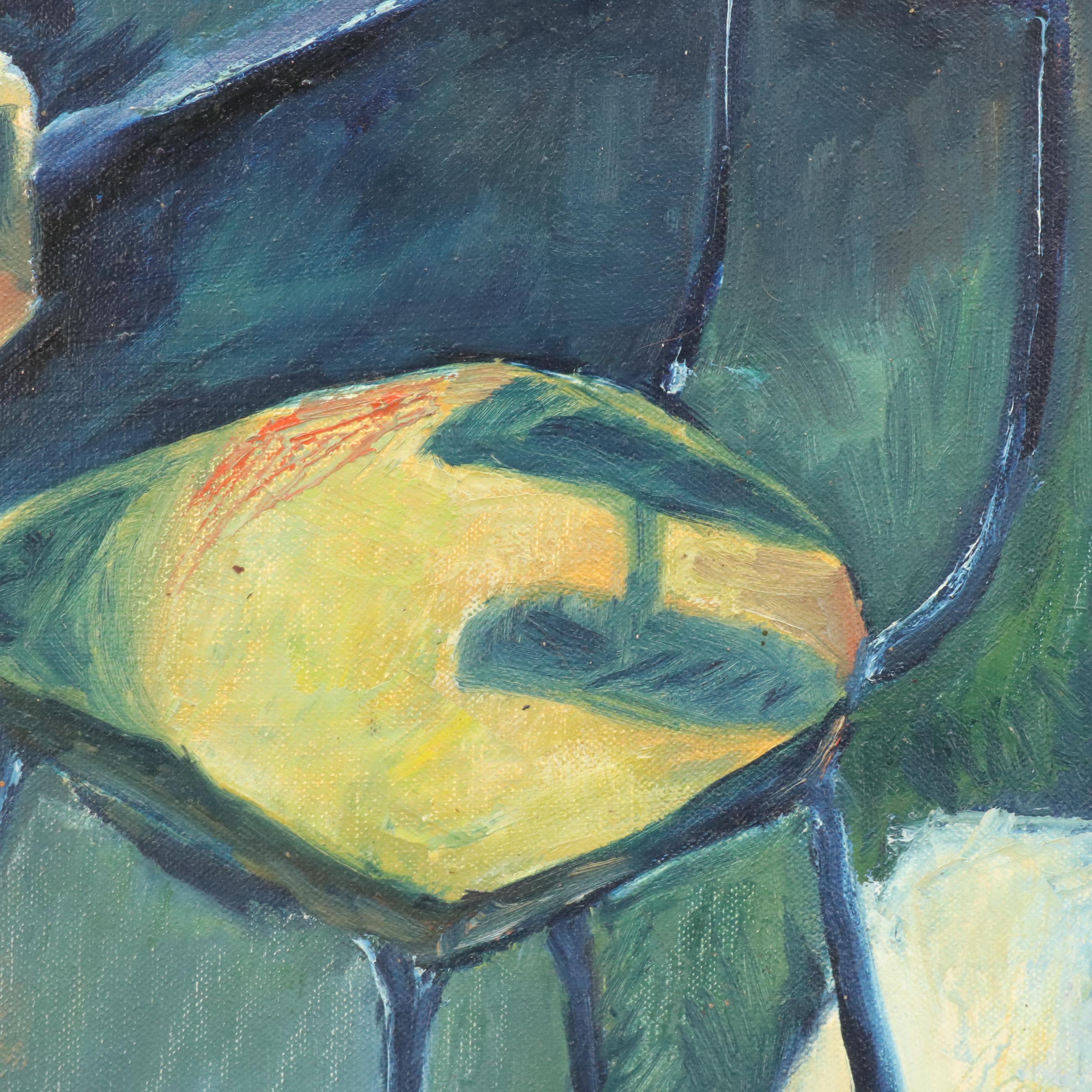 Acrylic Painting of Studio Interior, Late 20th Century