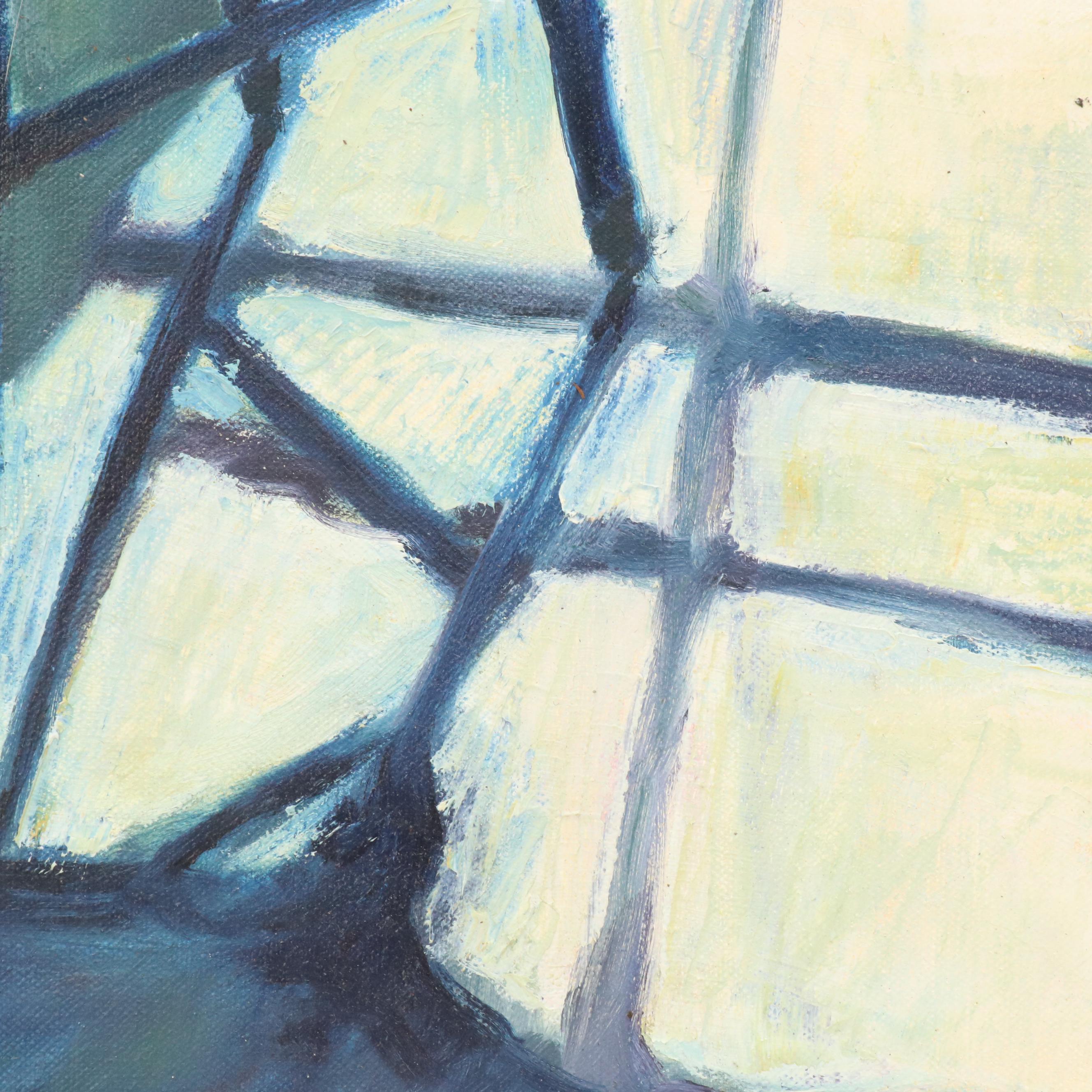 Acrylic Painting of Studio Interior, Late 20th Century