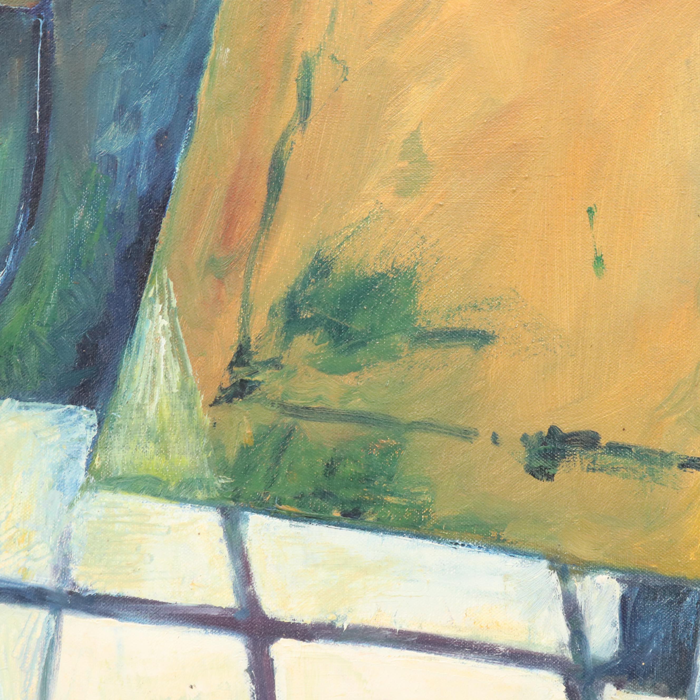 Acrylic Painting of Studio Interior, Late 20th Century