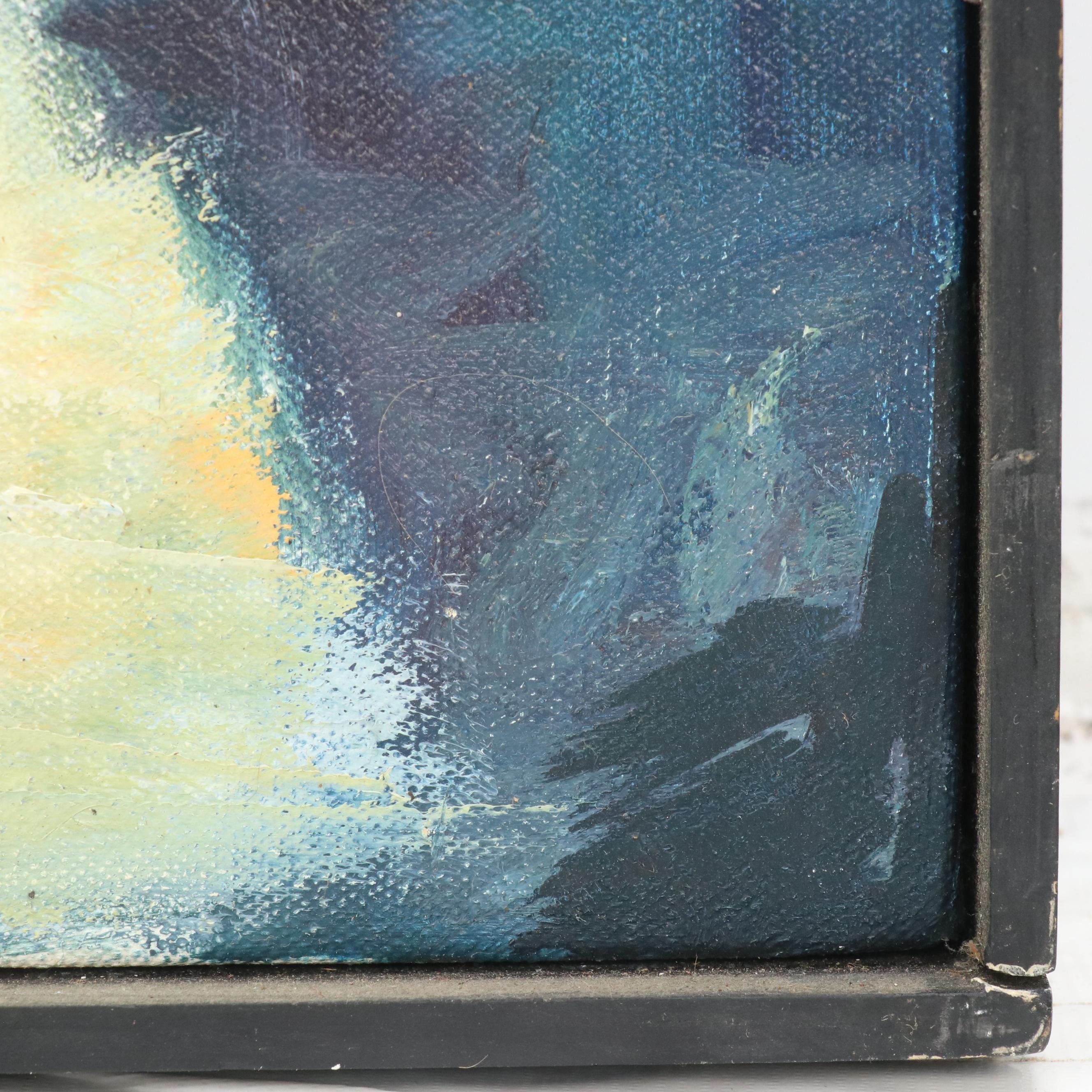 Acrylic Painting of Studio Interior, Late 20th Century