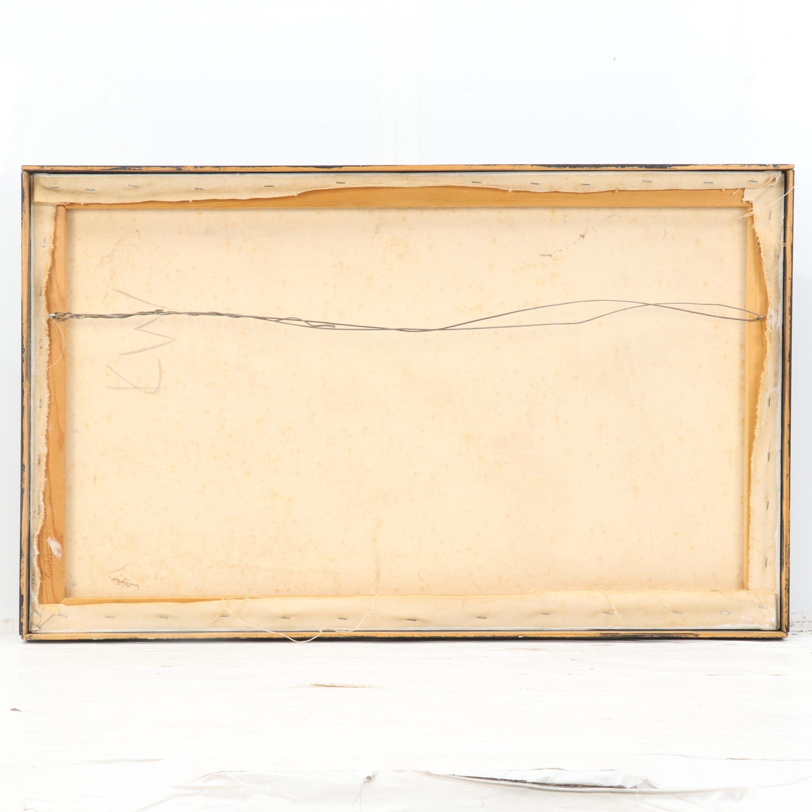 Acrylic Painting of Studio Interior, Late 20th Century