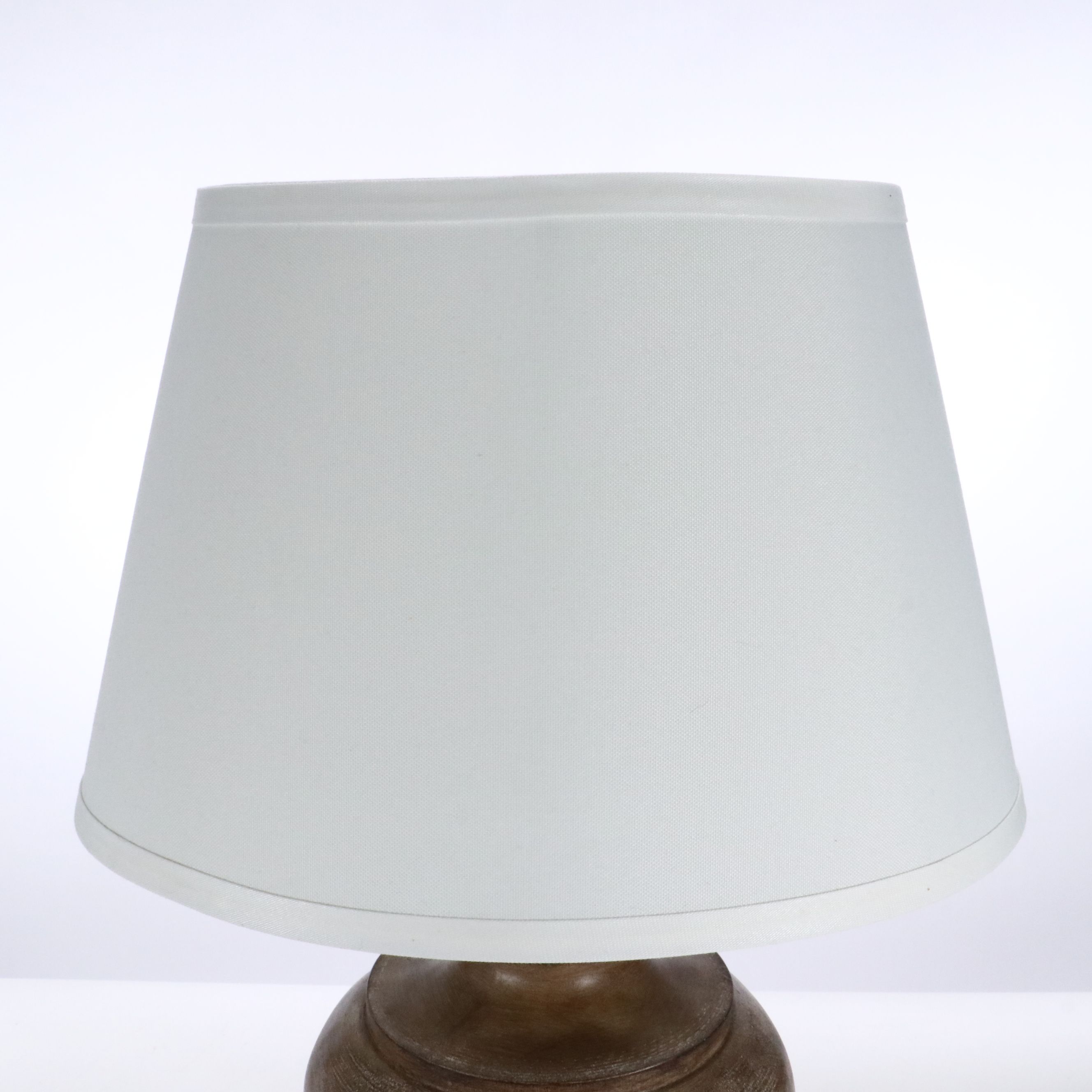 Contemporary Baluster Form Table Lamp Pair with Cotton Shades