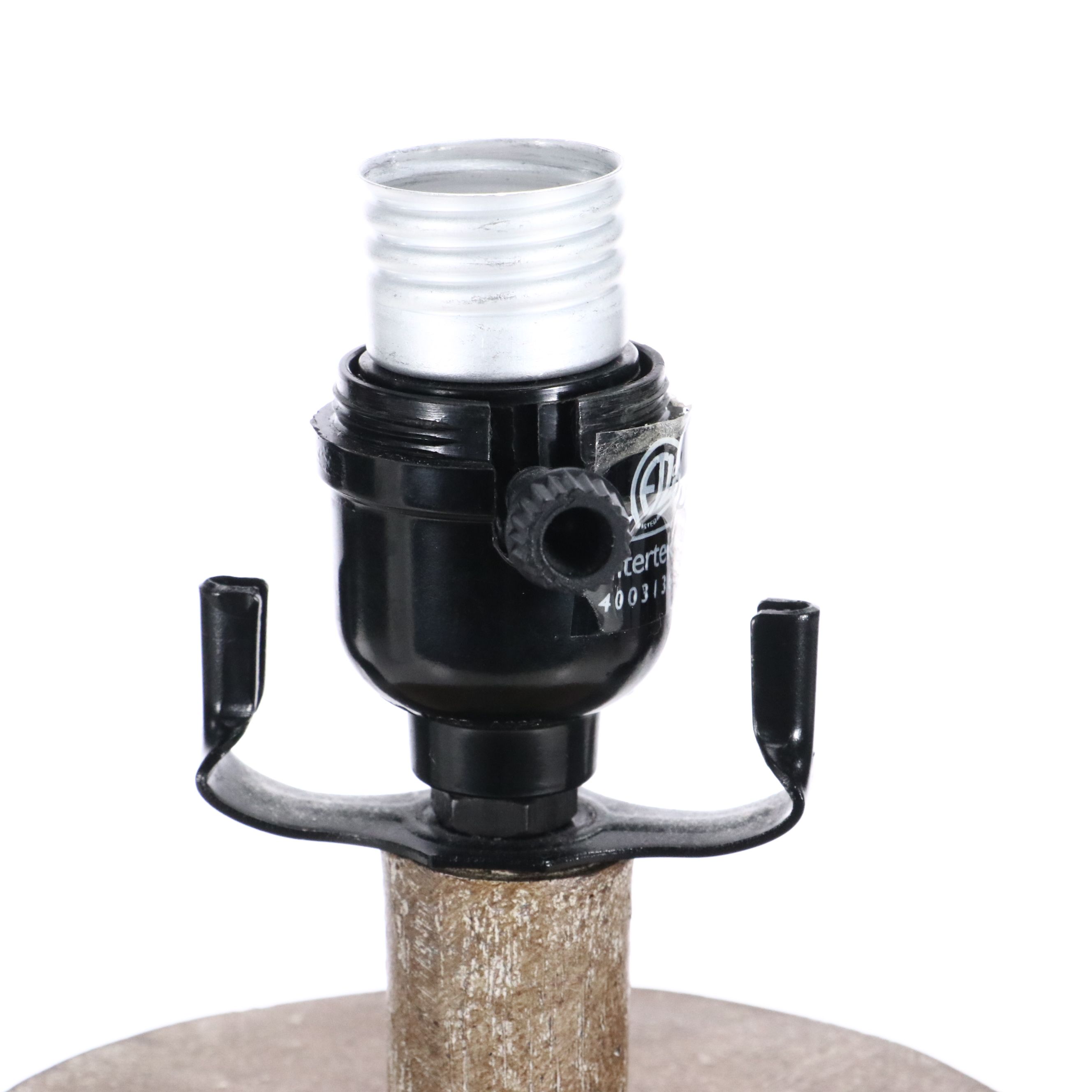 Contemporary Baluster Form Table Lamp Pair with Cotton Shades