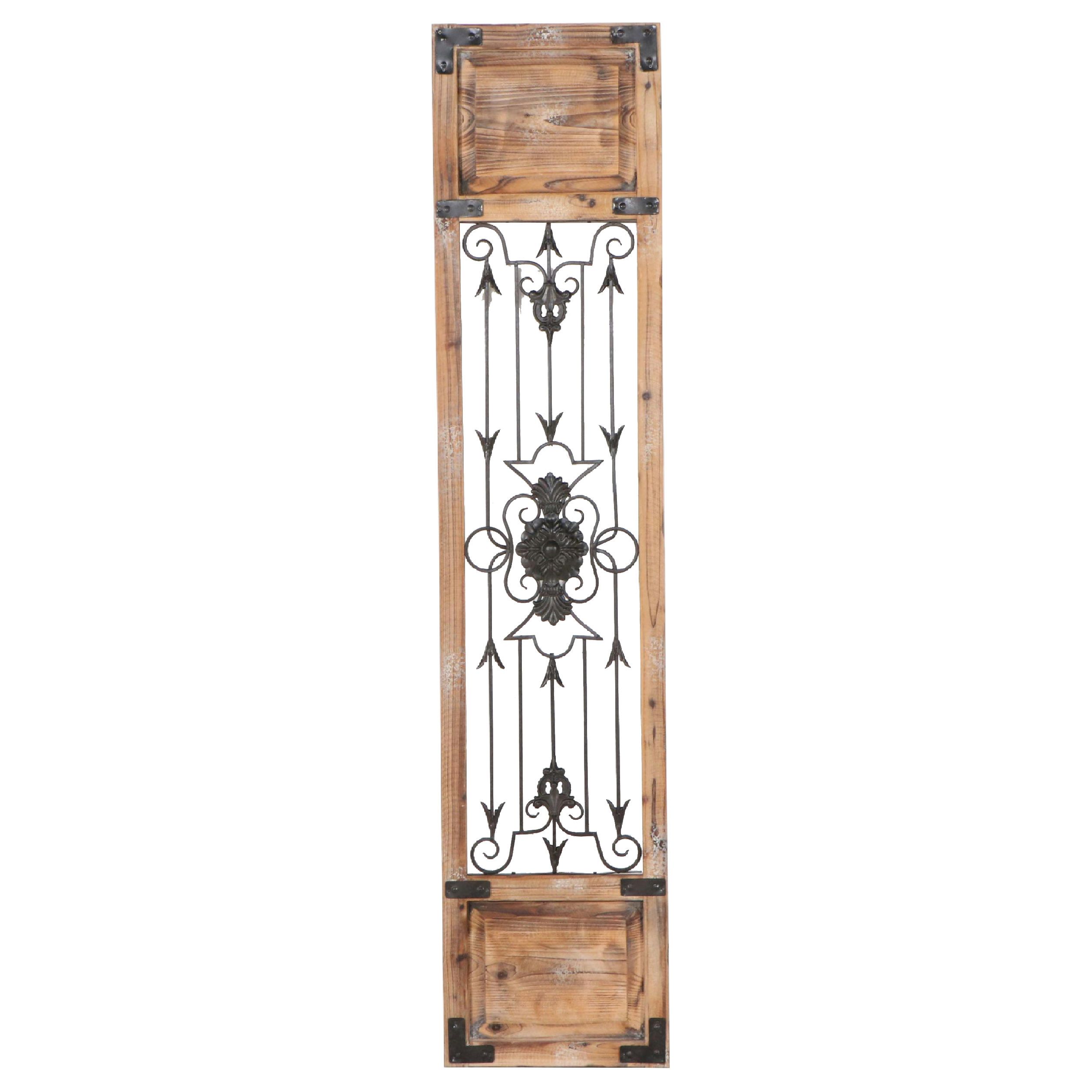 Grandinroad Wooden and Metal Arras Gate Wall Hanging