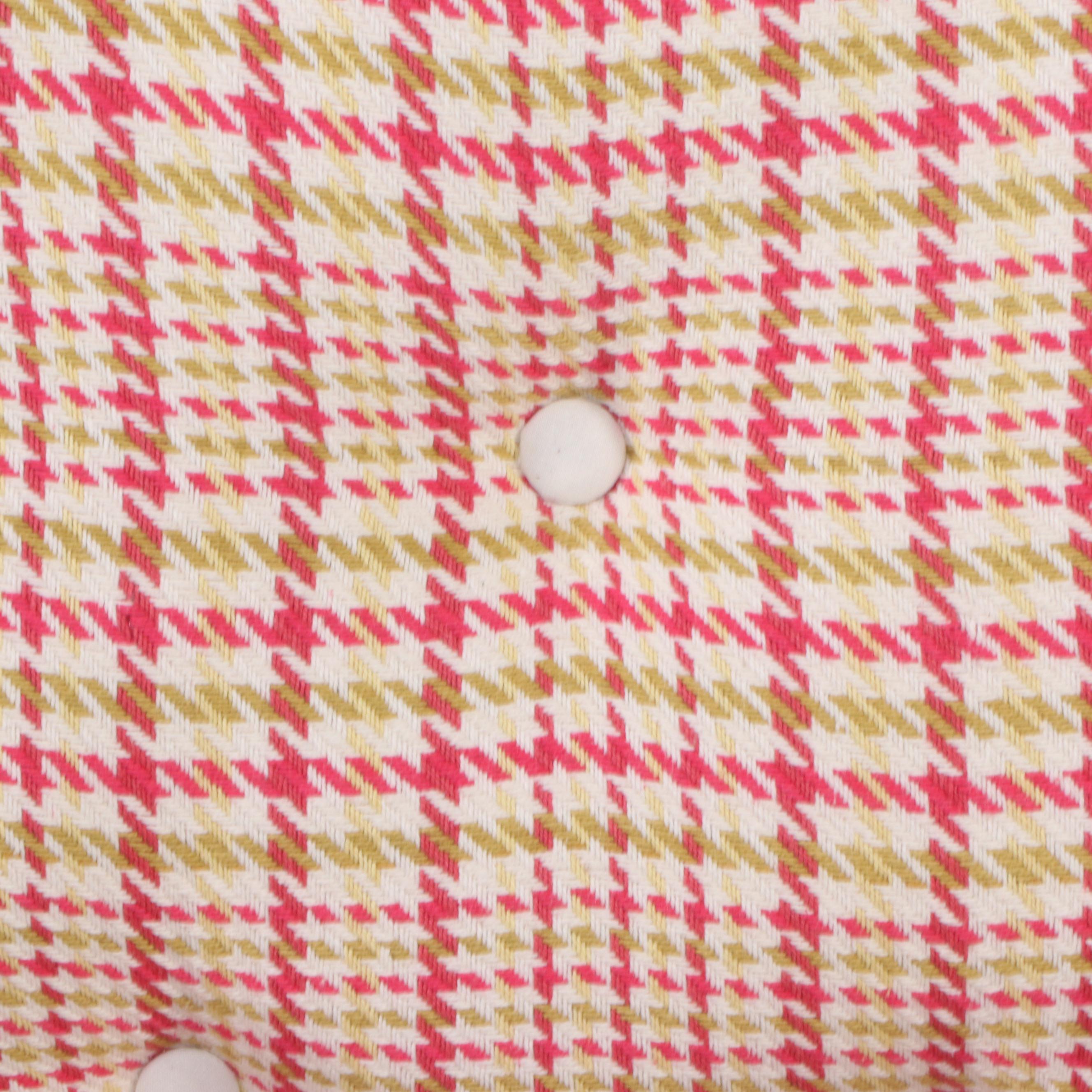 Painted White Rocking Chair with Hounds-Tooth Cushions