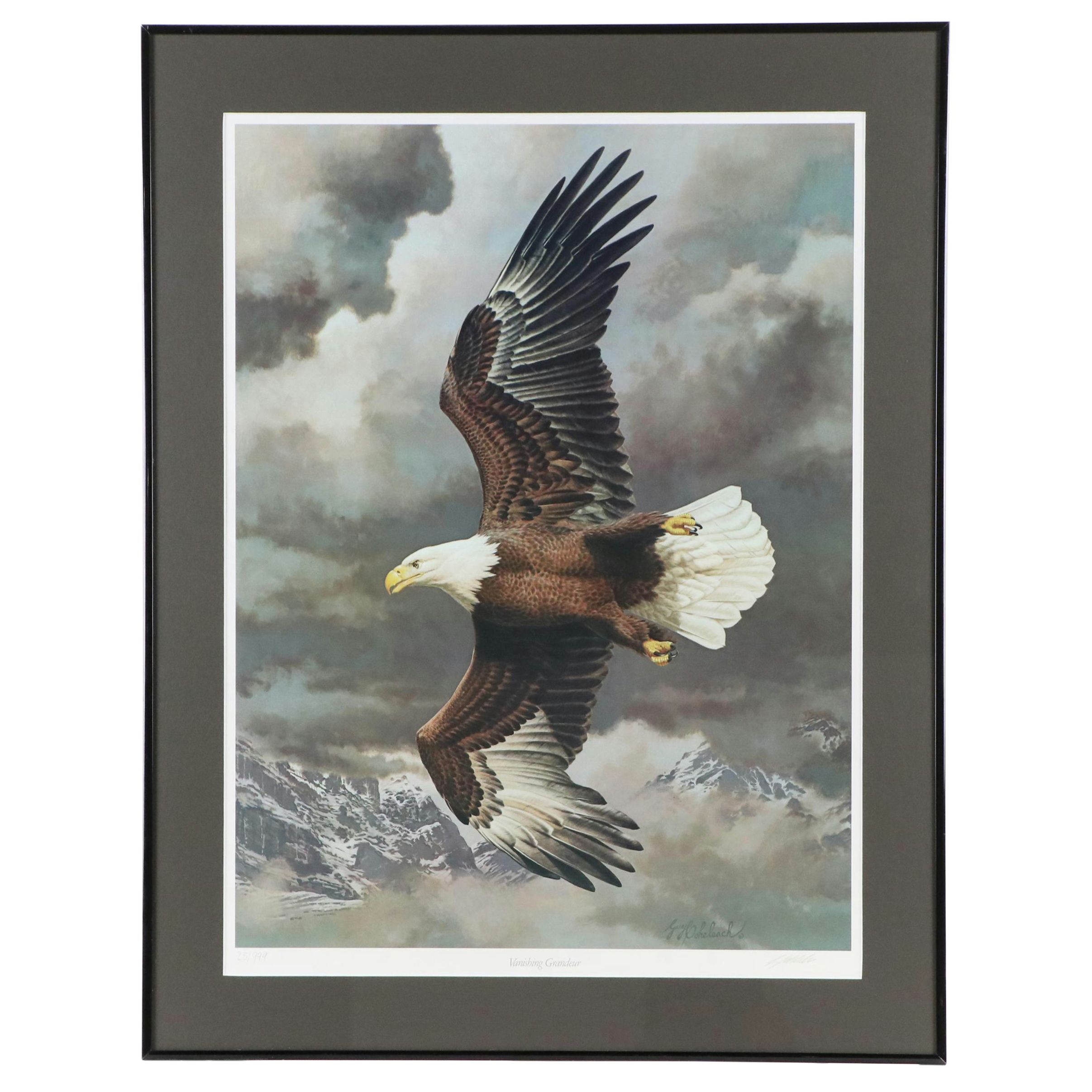 Guy Coheleach Offset Lithograph of Eagle "Vanishing Grandeur," Late 20th Century