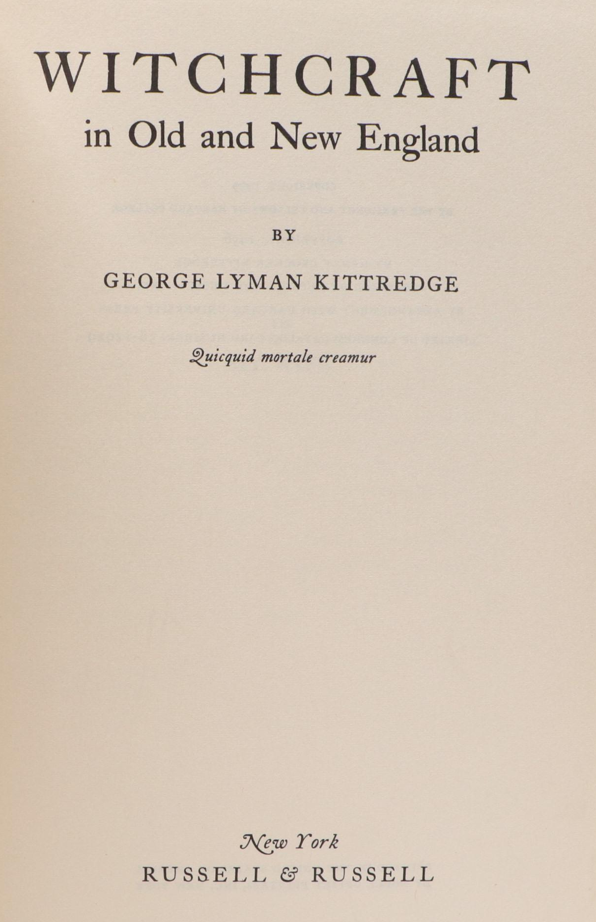 "Witchcraft in Old and New England" by G. L. Kittredge and More Nonfiction Books