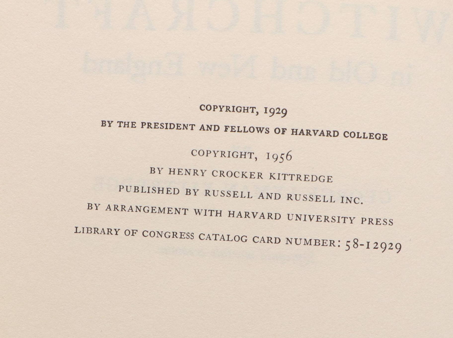 "Witchcraft in Old and New England" by G. L. Kittredge and More Nonfiction Books