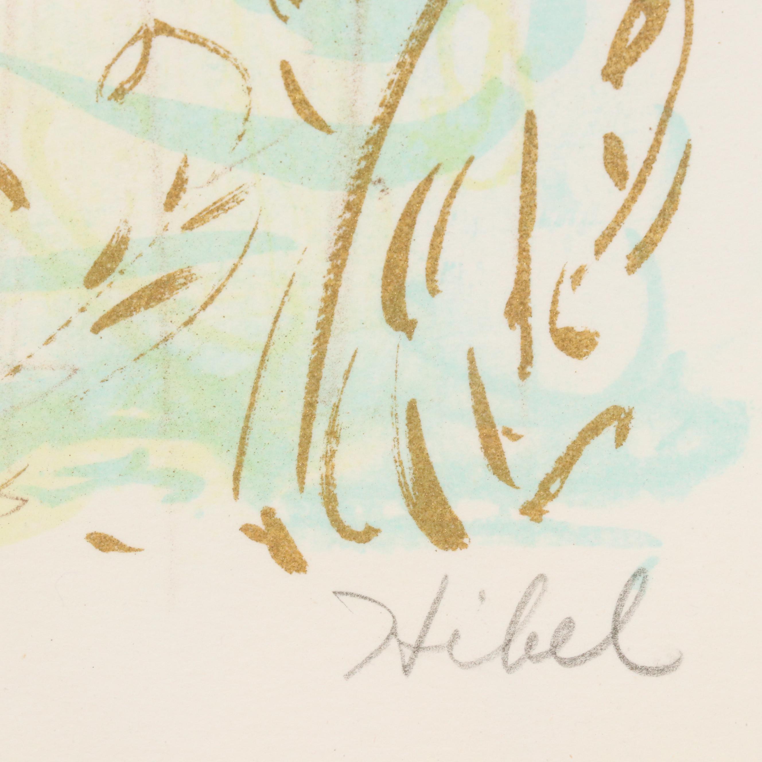 Edna Hibel Figurative Lithograph of Family Portrait "Arielle & Amy"