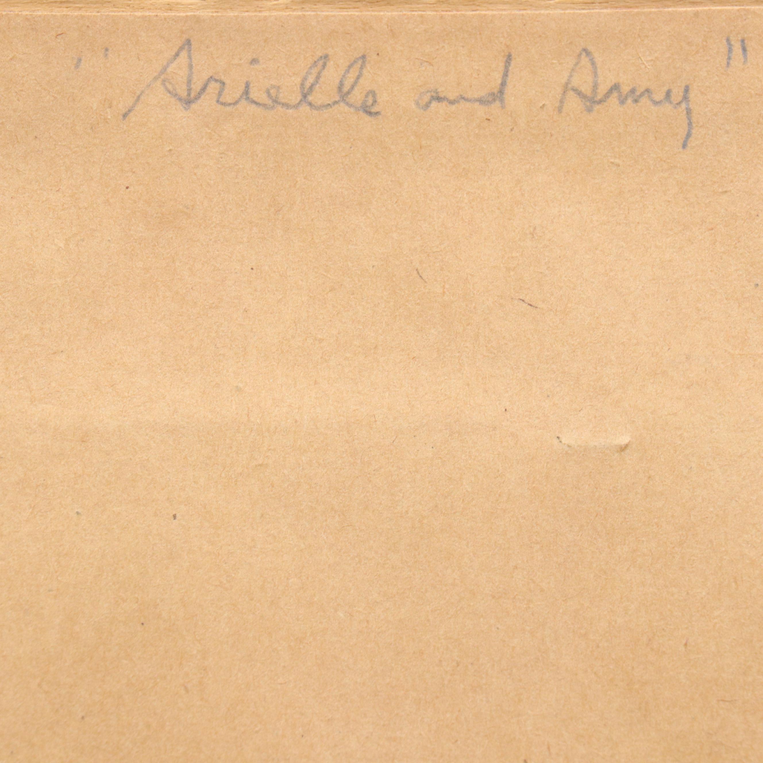 Edna Hibel Figurative Lithograph of Family Portrait "Arielle & Amy"