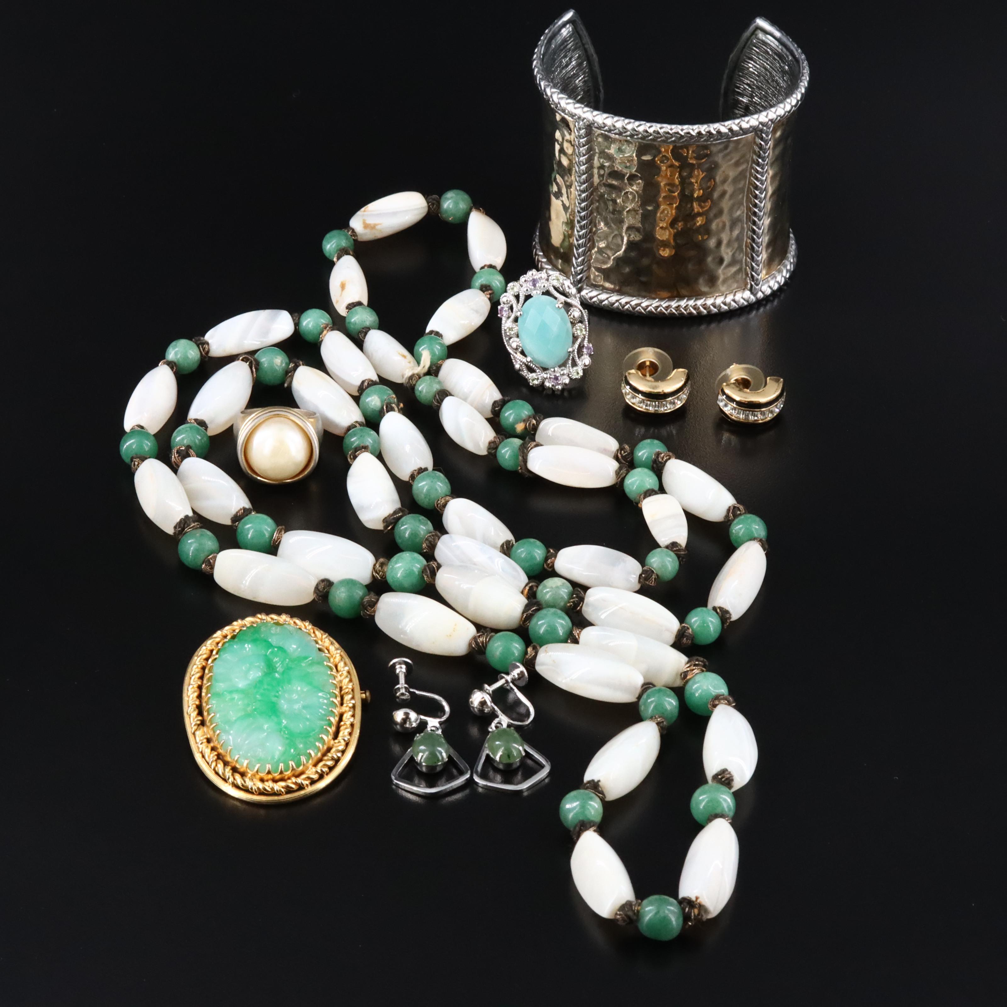 Jewelry Lot Featuring Sterling, Agate and Aventurine Quartz