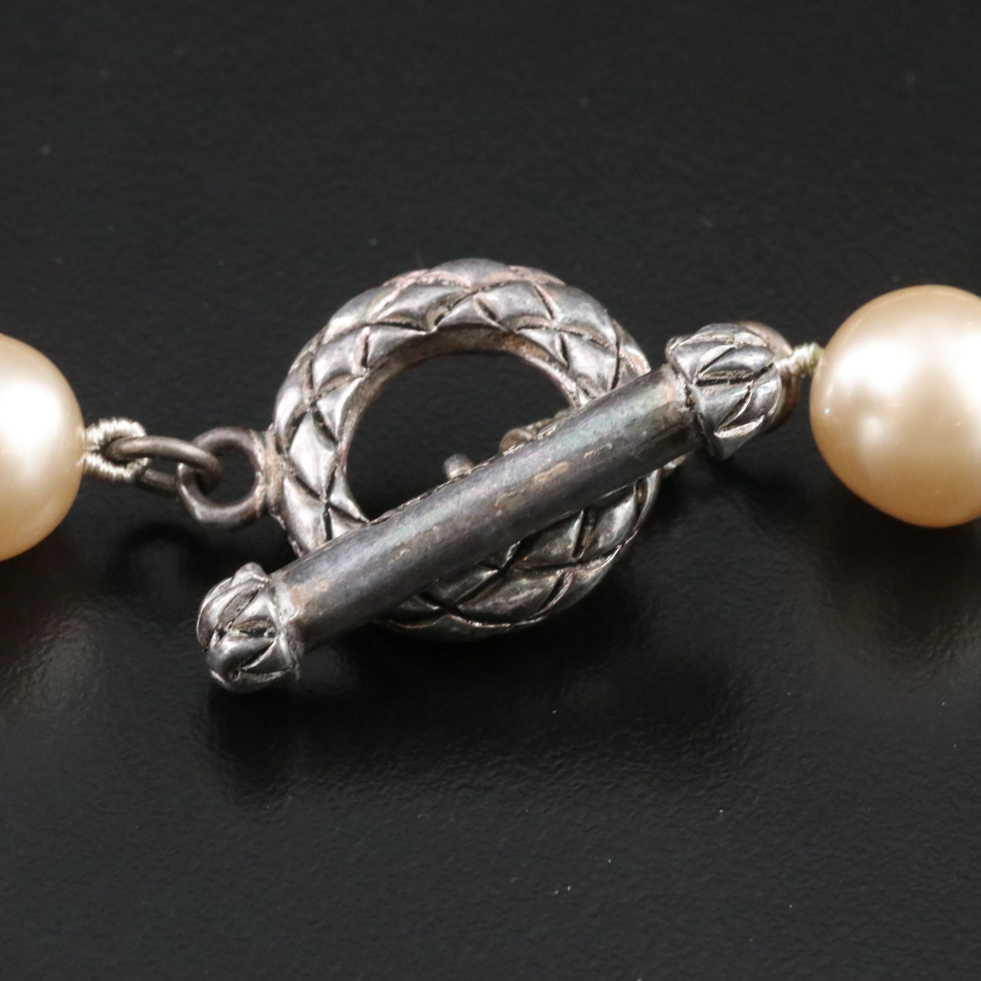Chanel Crystal and Faux Pearl Toggle Station Necklace